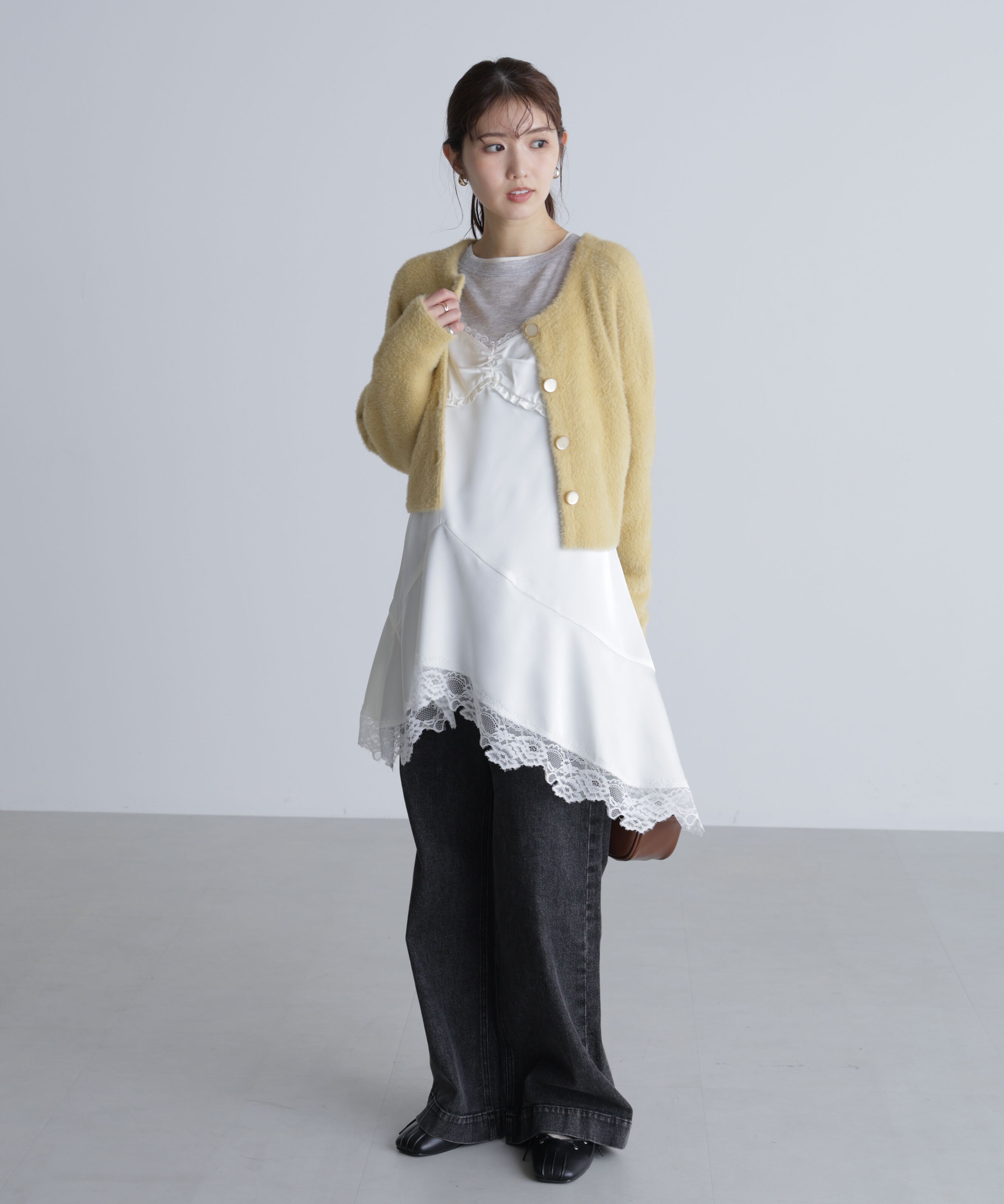  「前後2wayショートシャギー短丈ニット」|ニット・セーター|