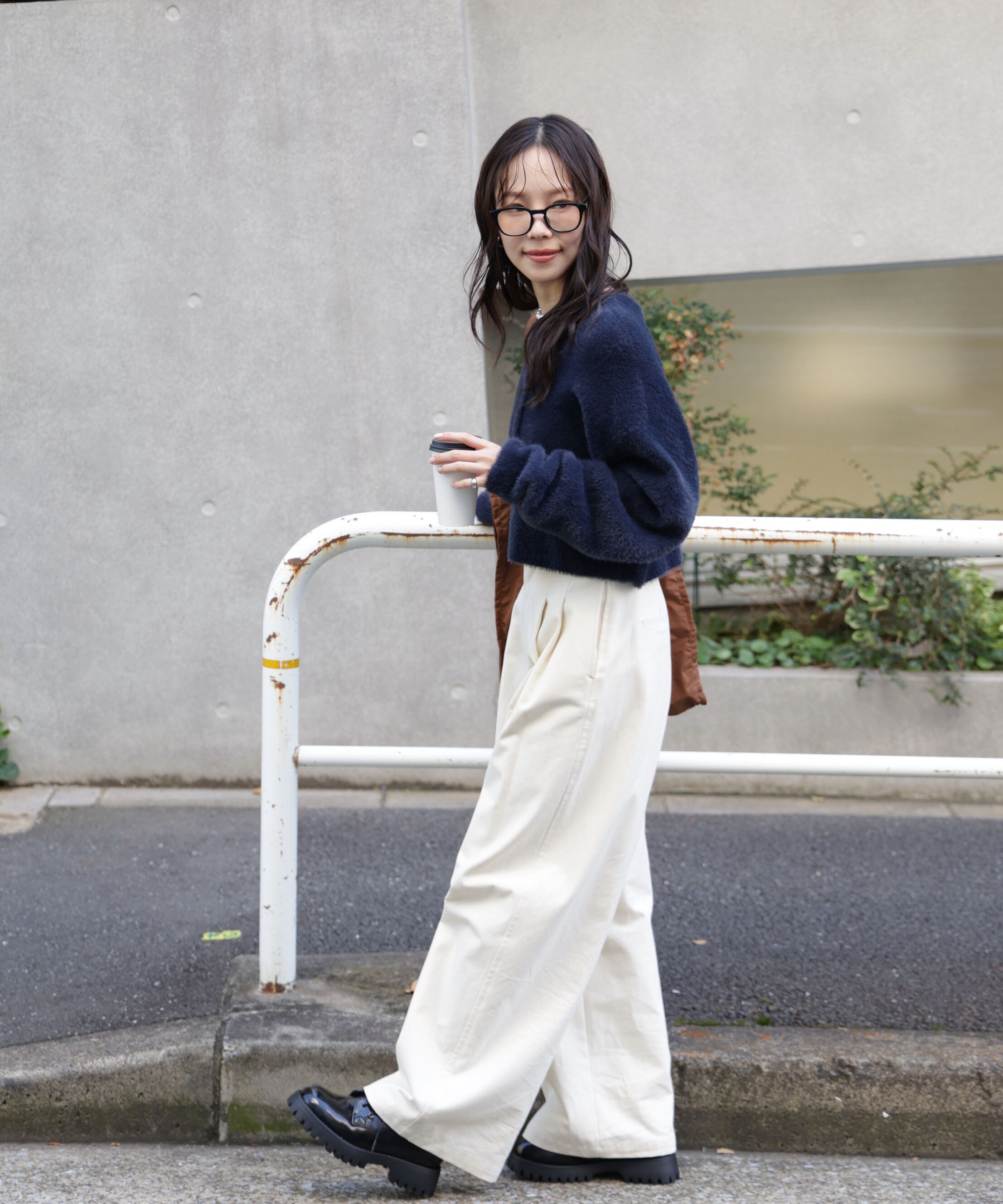  「前後2wayショートシャギー短丈ニット」|ニット・セーター|