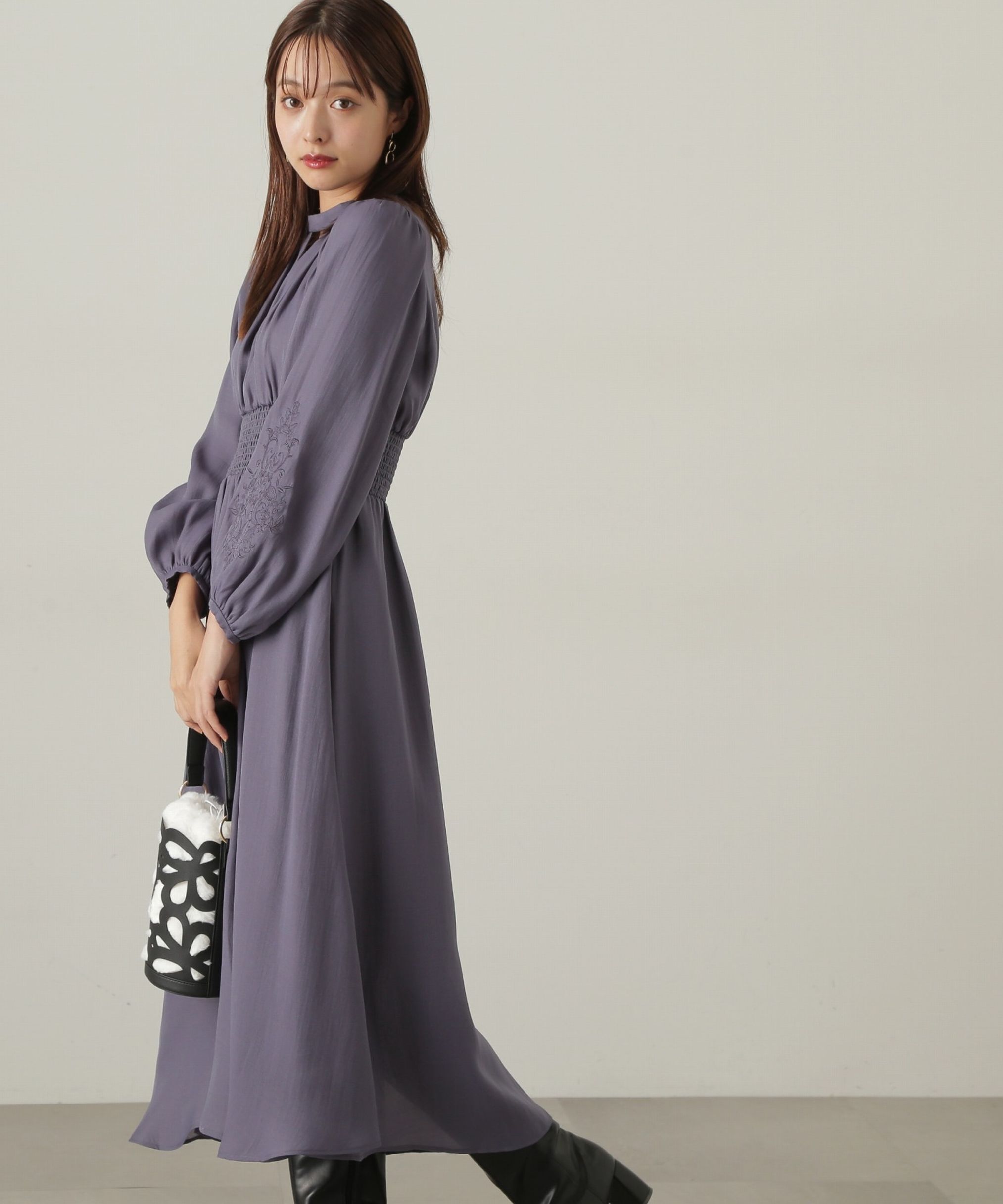 PROPORTION BODY DRESSING「スリーブエンブロイダリーワンピース　24AW」|ワンピース|