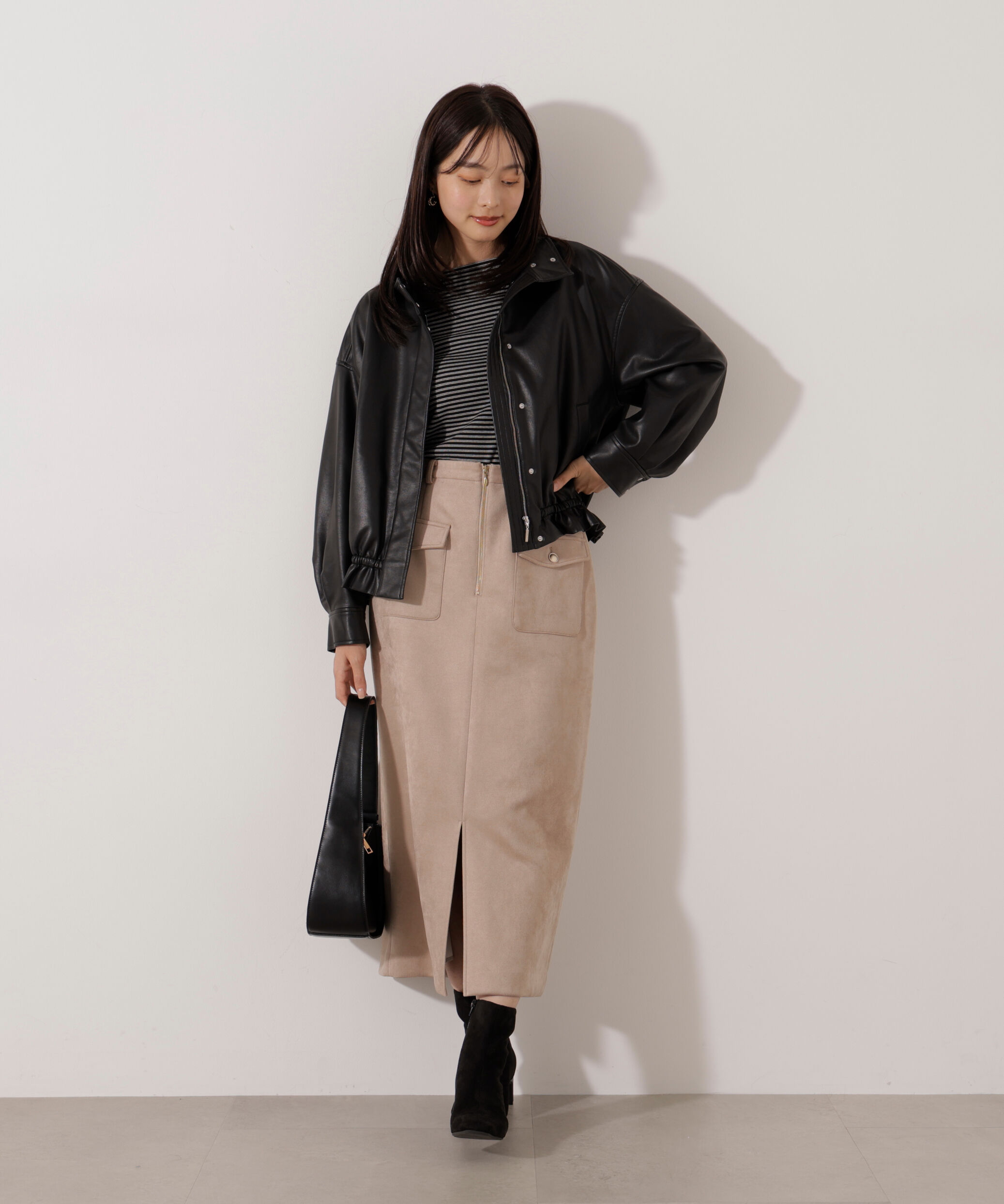 PROPORTION BODY DRESSING「ダンボールフェイクスエードタイトスカート 25AW」|スカート|