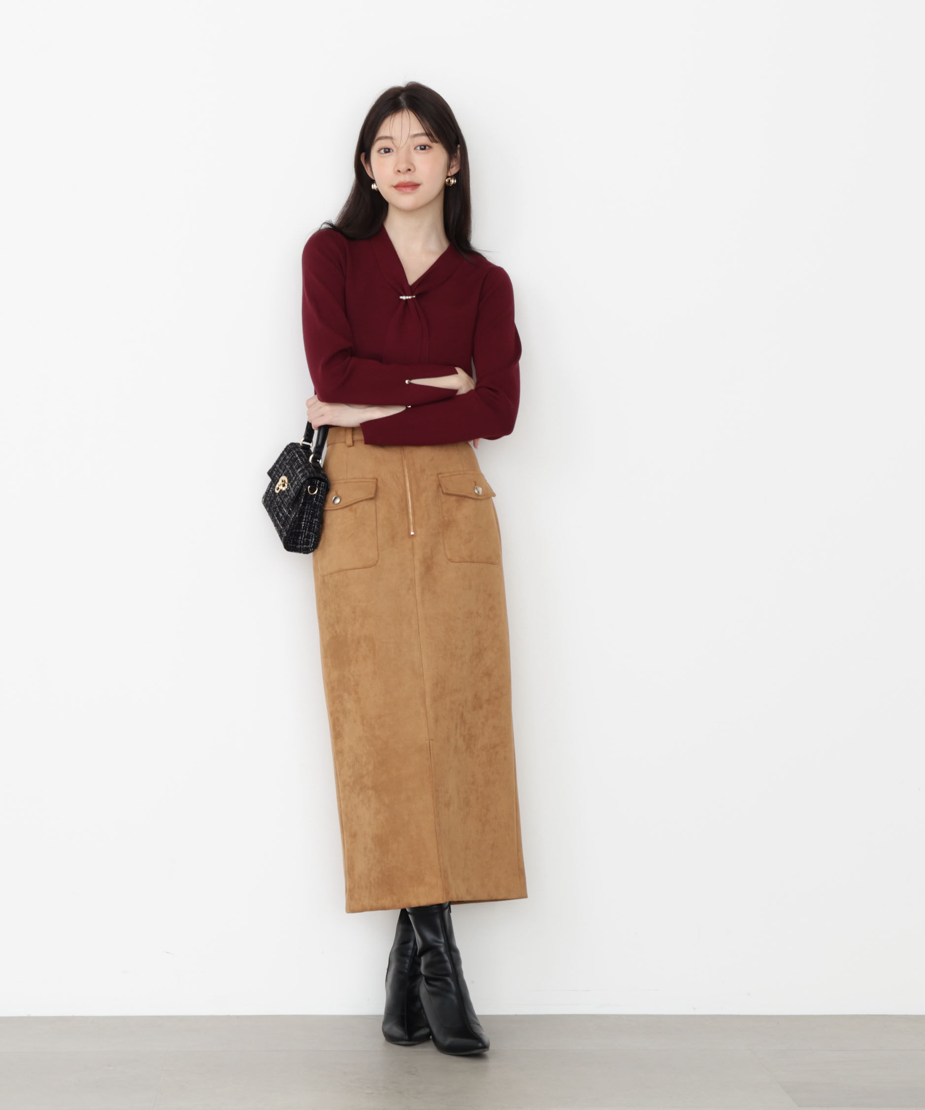 PROPORTION BODY DRESSING「ダンボールフェイクスエードタイトスカート 25AW」|スカート|