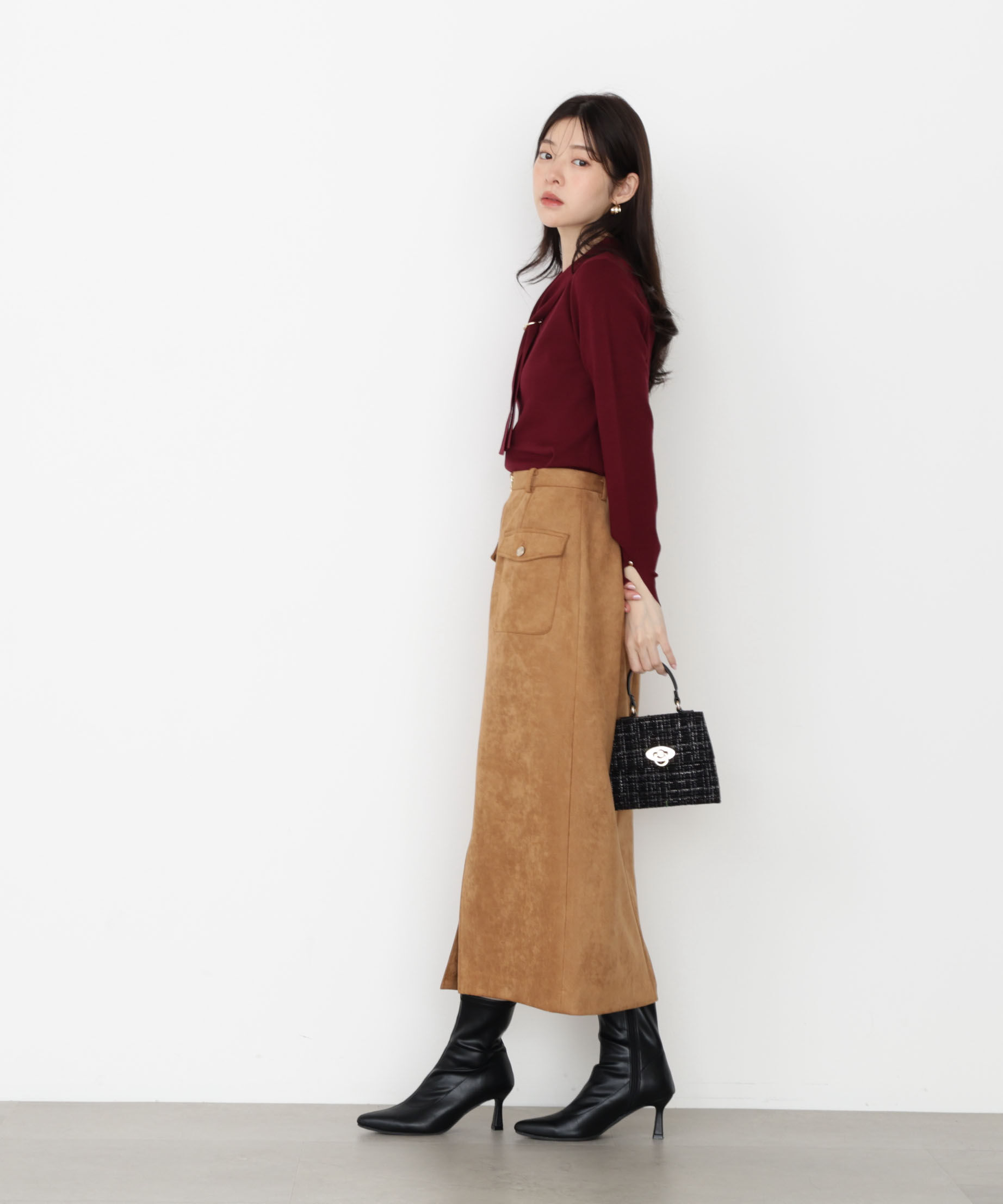 PROPORTION BODY DRESSING「ダンボールフェイクスエードタイトスカート 25AW」|スカート|