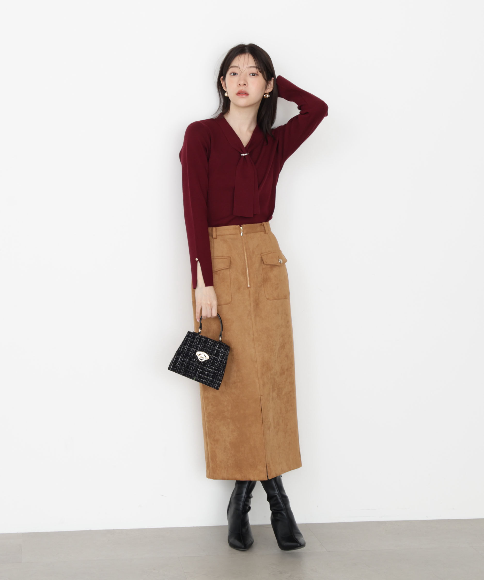 PROPORTION BODY DRESSING「ダンボールフェイクスエードタイトスカート 25AW」|スカート|