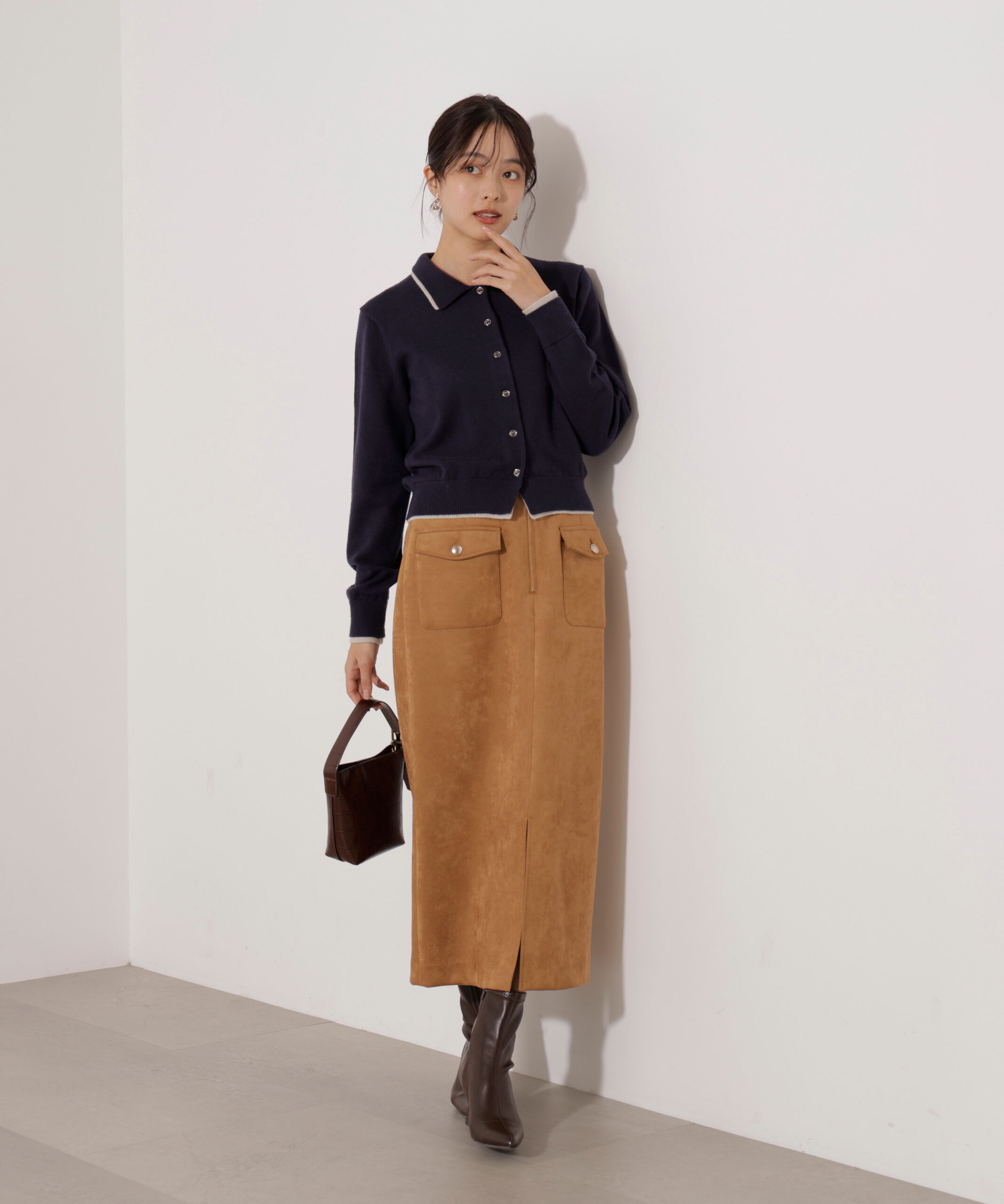 PROPORTION BODY DRESSING「ダンボールフェイクスエードタイトスカート 25AW」|スカート|