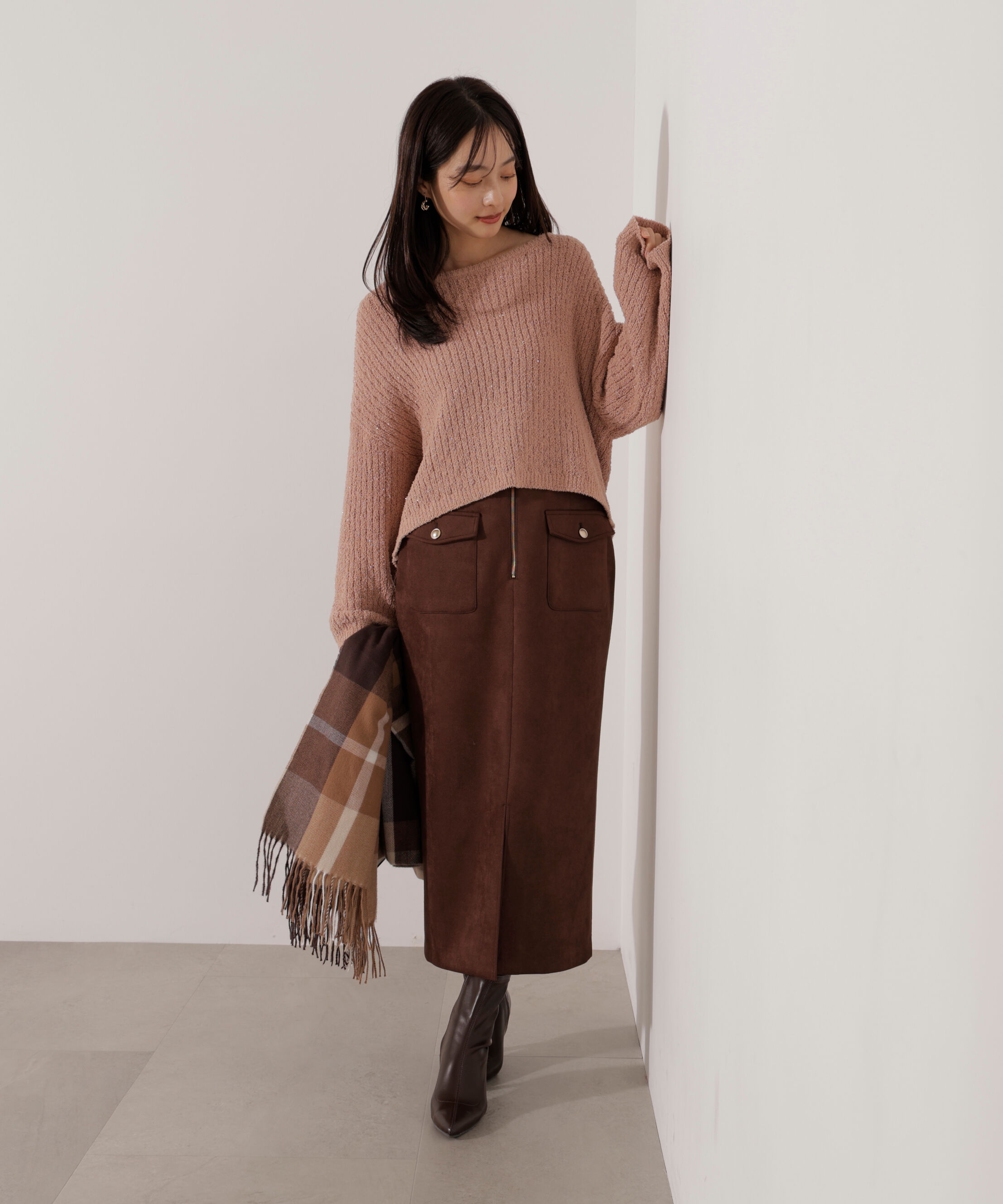 PROPORTION BODY DRESSING「ダンボールフェイクスエードタイトスカート 25AW」|スカート|