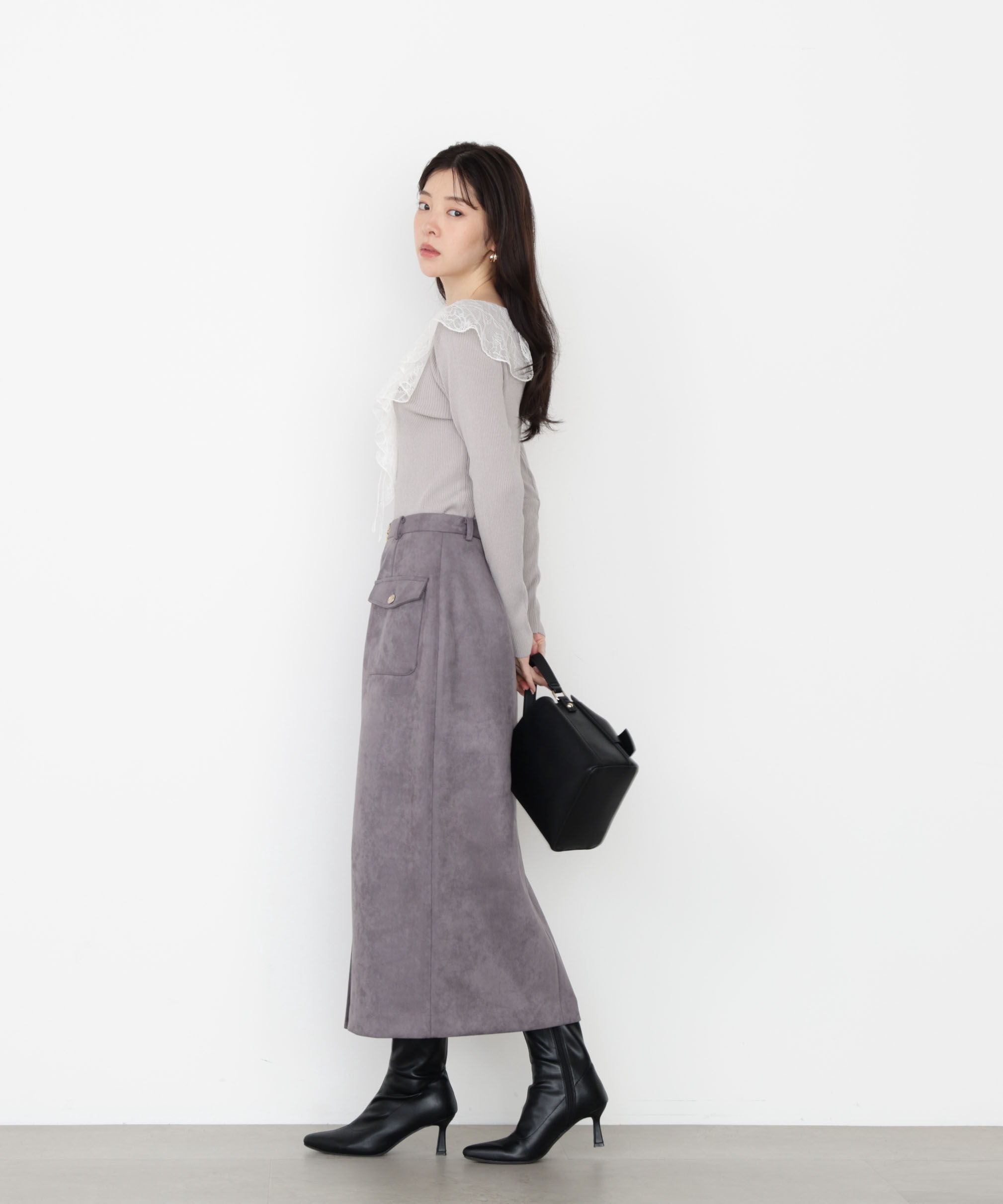 PROPORTION BODY DRESSING「ダンボールフェイクスエードタイトスカート 25AW」|スカート|