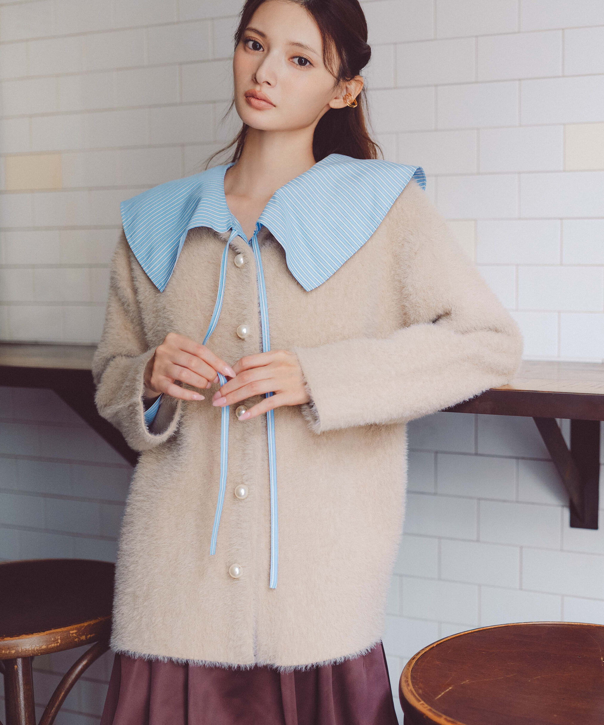 PROPORTION BODY DRESSING「フェザージャコット 25AW」|ブルゾン・スタジャン|ベージュ