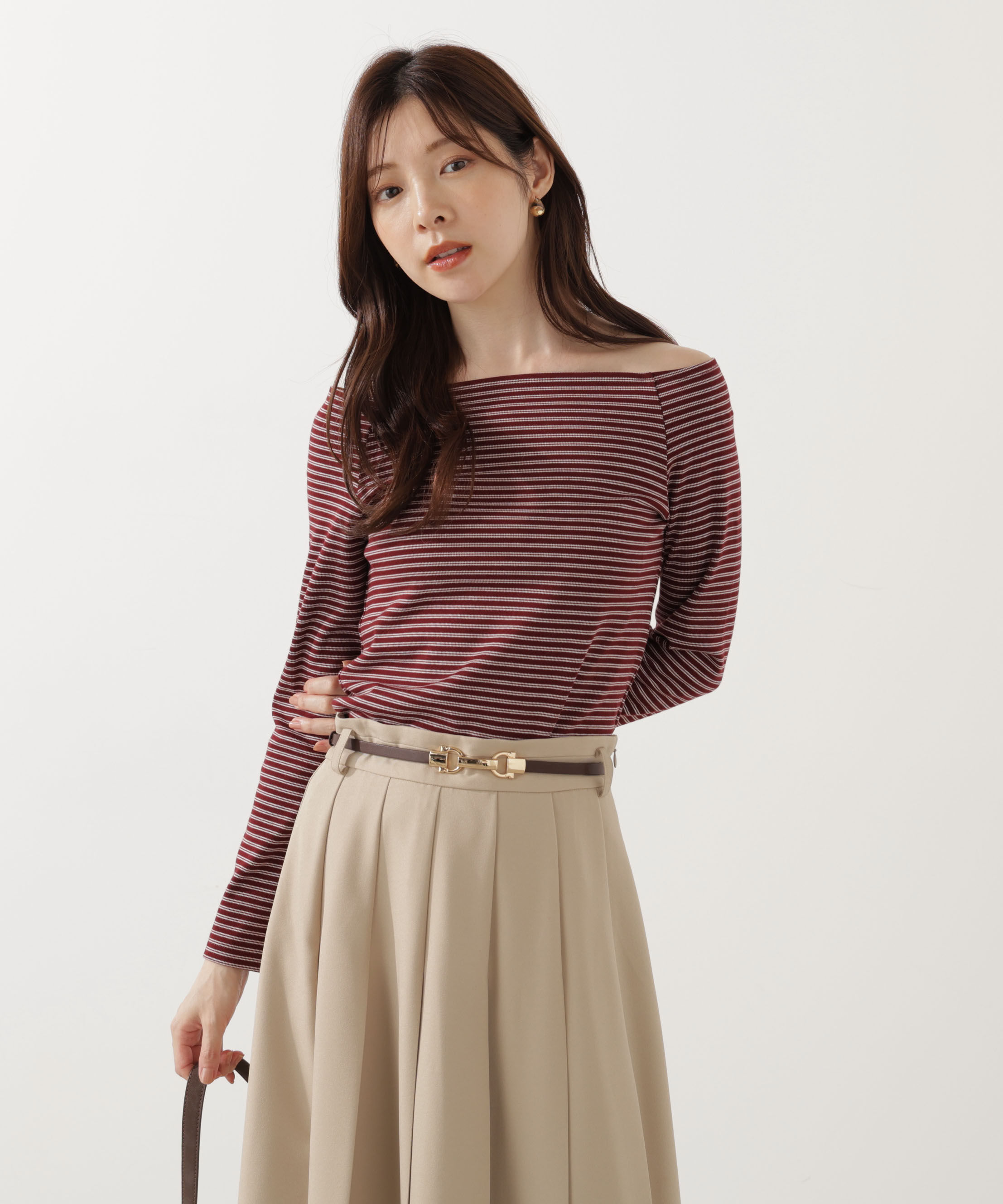 PROPORTION BODY DRESSING「＜ハンドウォッシャブル＞オフショルカットソー」|Tシャツ・カットソー|