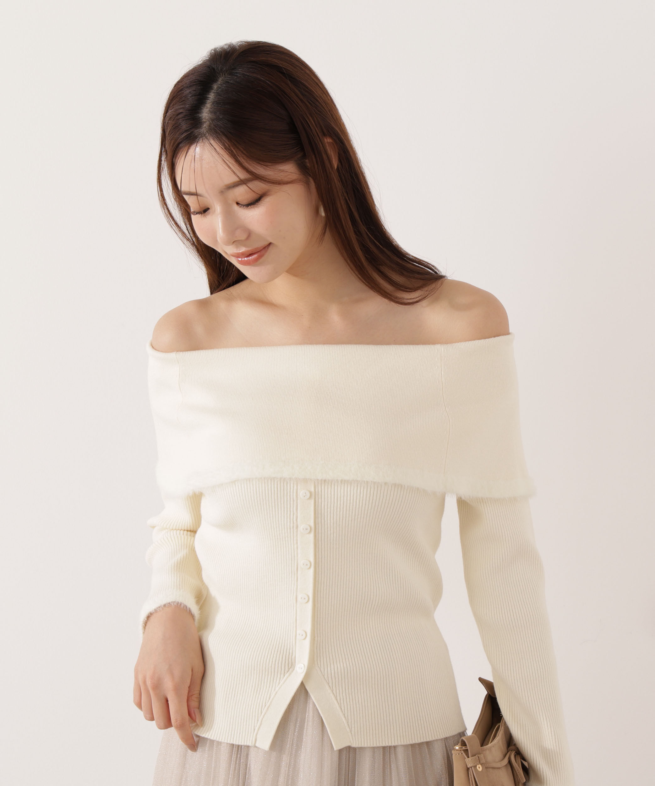 PROPORTION BODY DRESSING「ポイントフェザーオフショルニット」|ニット・セーター|