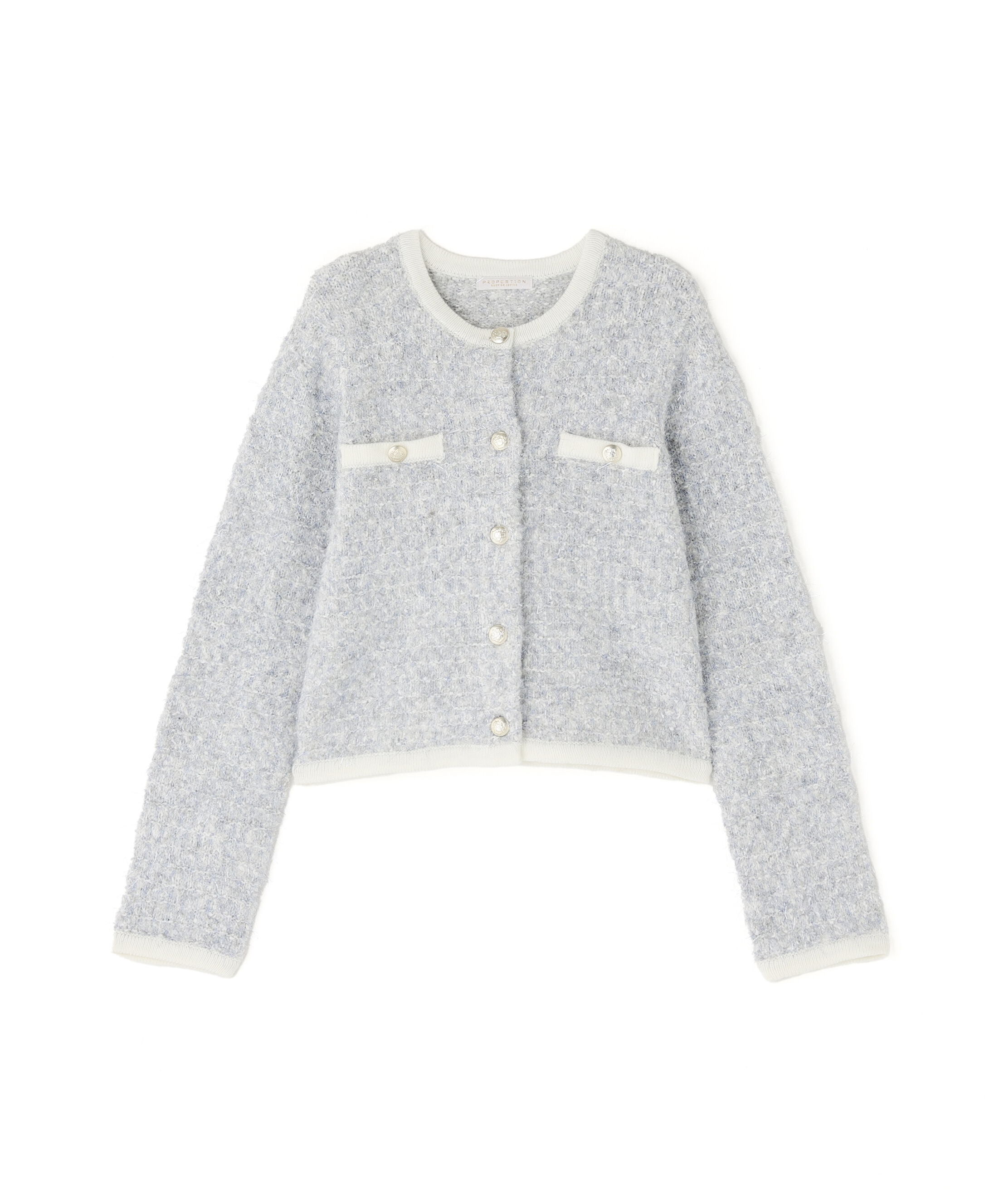 PROPORTION BODY DRESSING「ファンシーツイード風ニットカーディガン 25AW」|カーディガン|