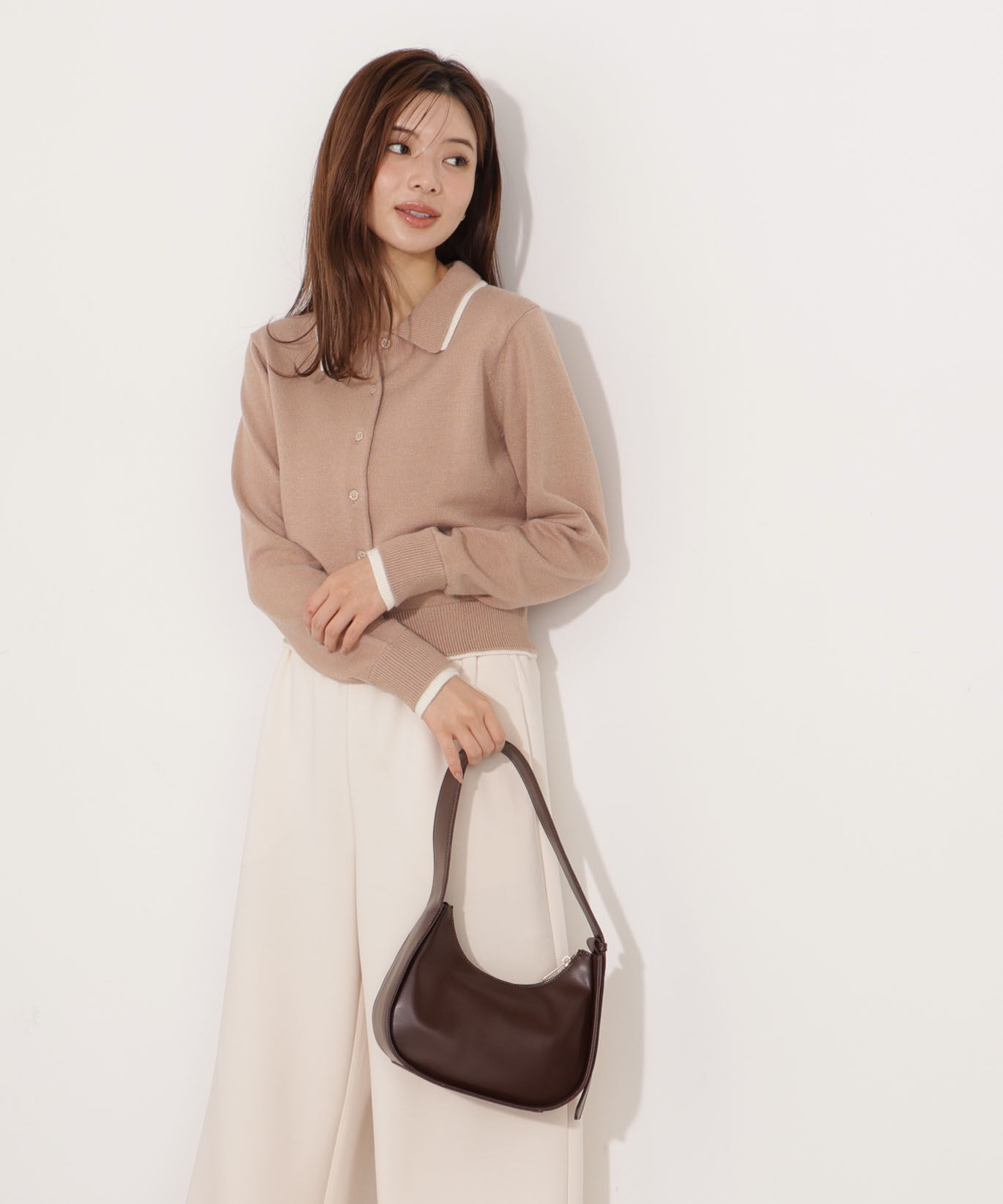 PROPORTION BODY DRESSING「＜ウォッシャブル＞ポロレイヤード風ニット」|カーディガン|