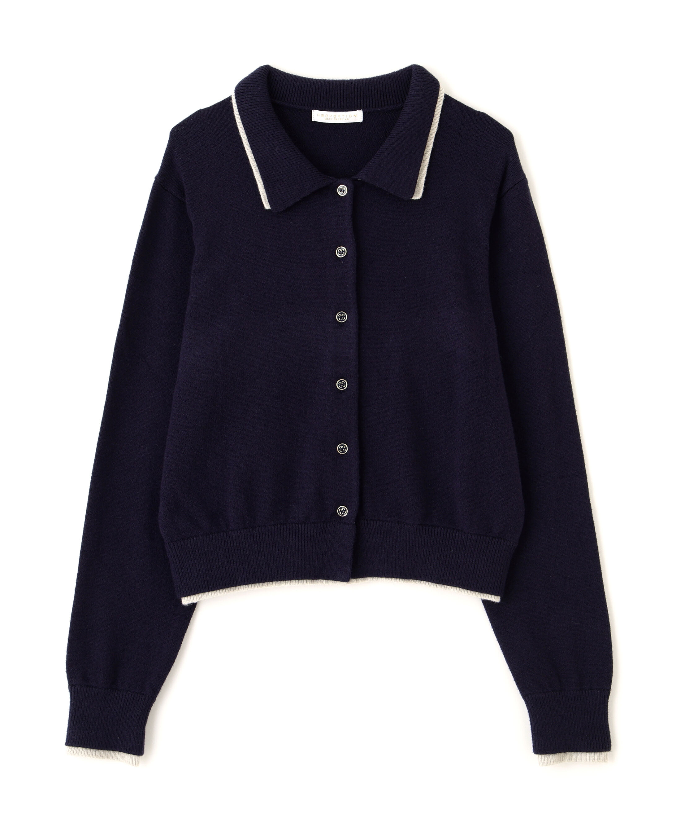 PROPORTION BODY DRESSING「＜ウォッシャブル＞ポロレイヤード風ニット」|カーディガン|