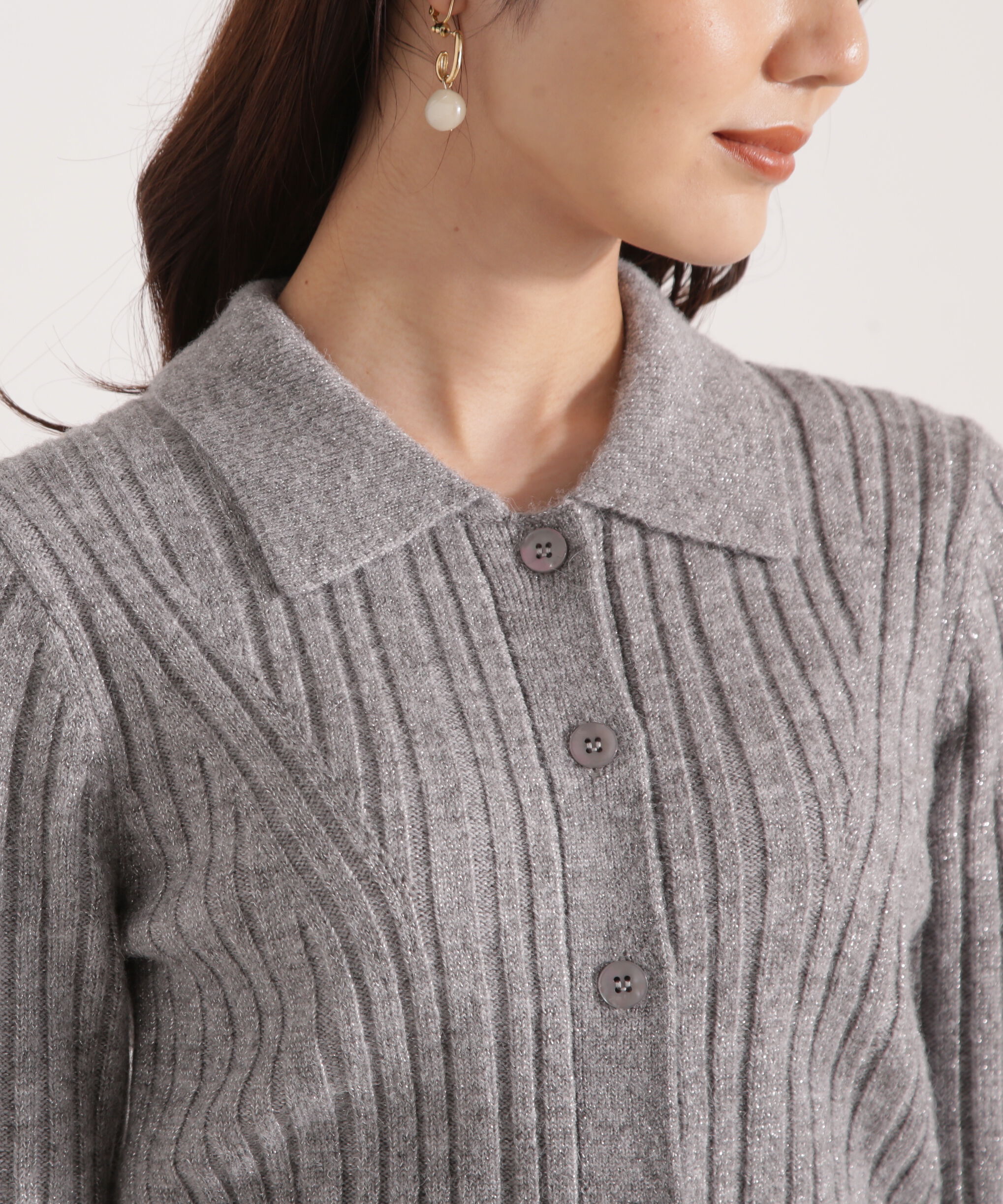 PROPORTION BODY DRESSING「カラーネックラメニット 25AW」|ニット・セーター|