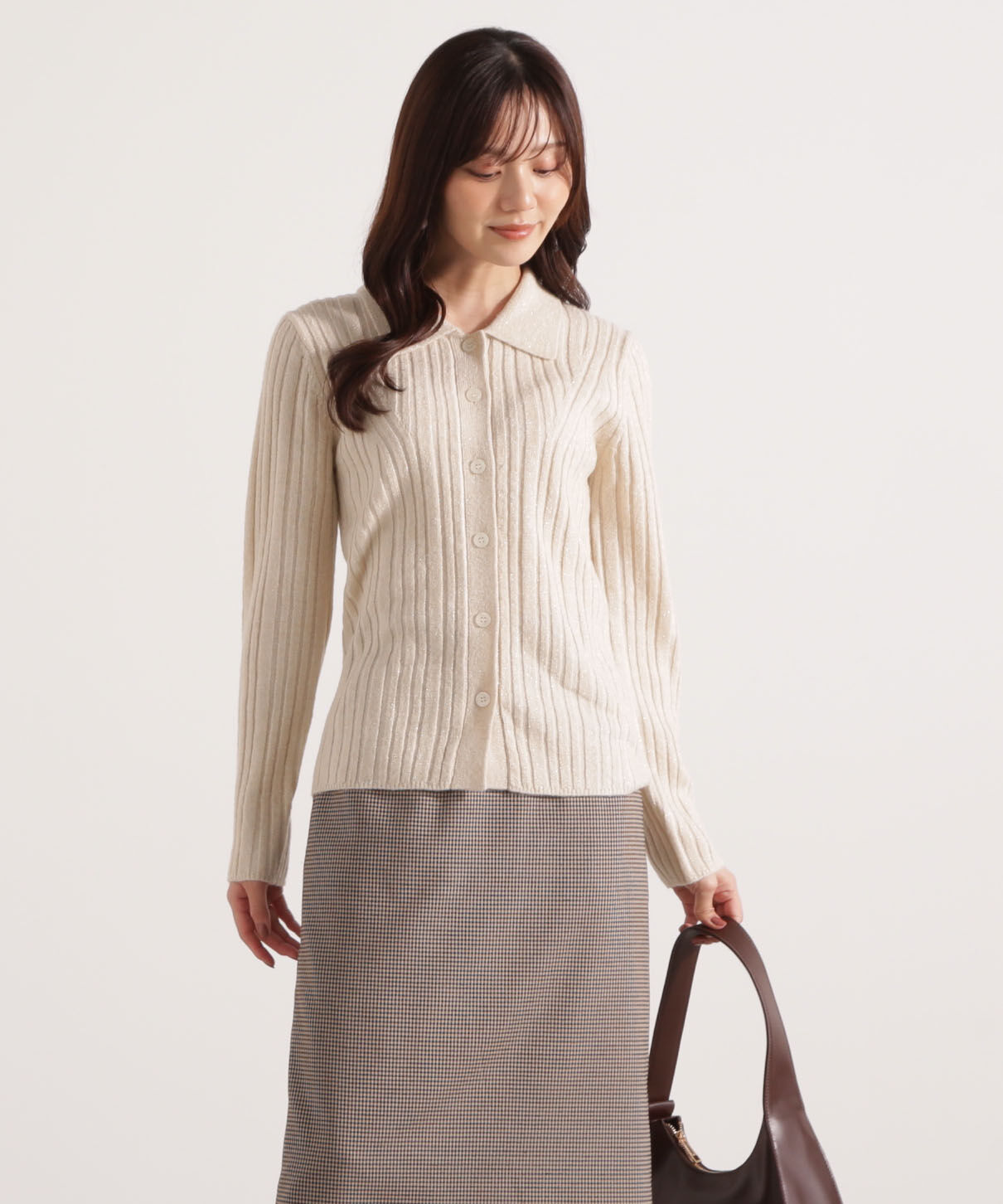 PROPORTION BODY DRESSING「カラーネックラメニット 25AW」|ニット・セーター|