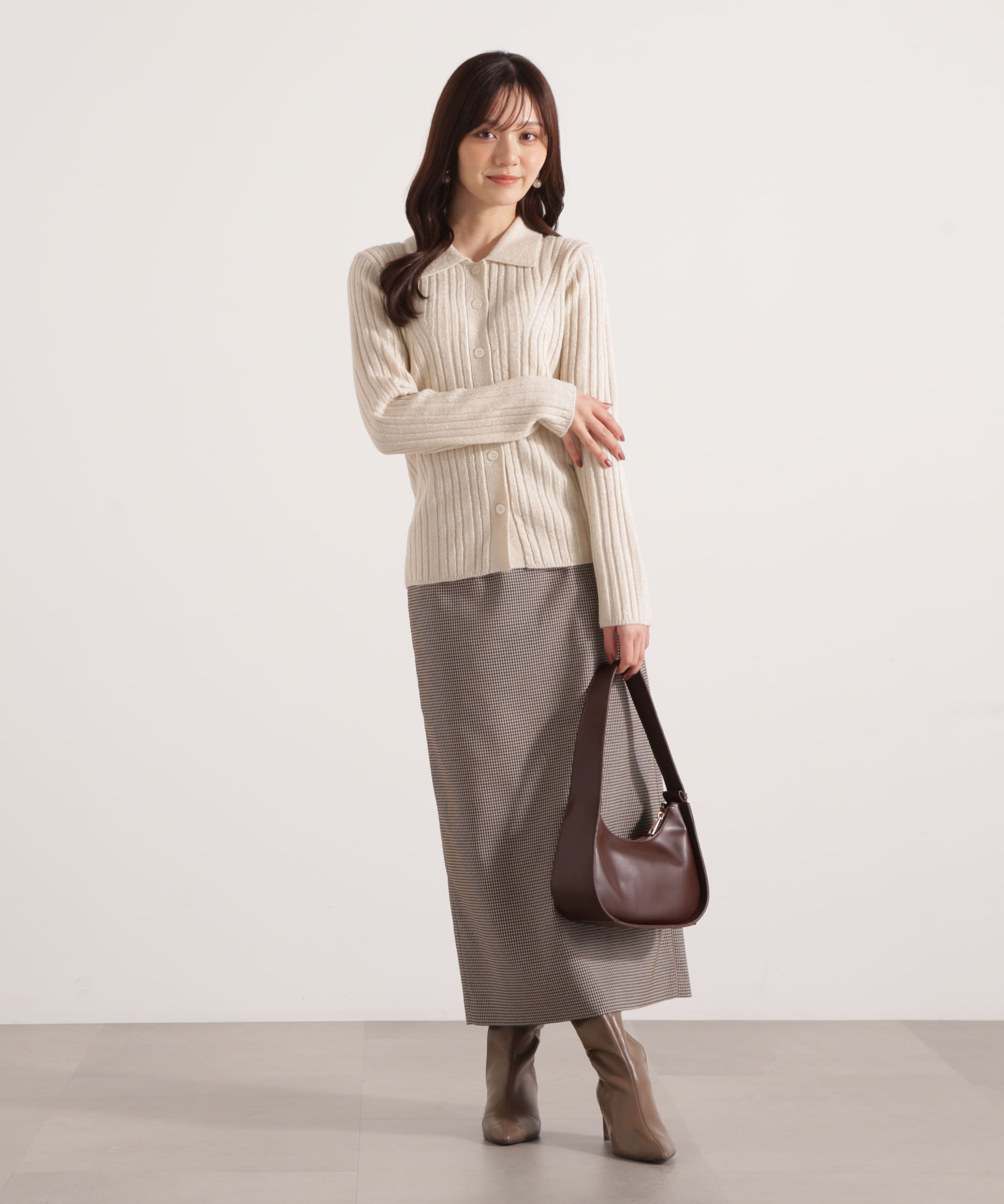 PROPORTION BODY DRESSING「カラーネックラメニット 25AW」|ニット・セーター|