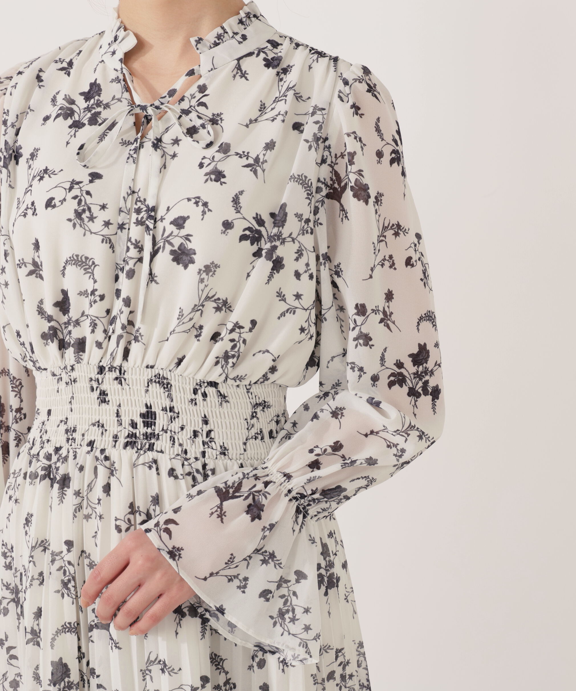 PROPORTION BODY DRESSING「花柄プリーツワンピース 25AW」|ワンピース|