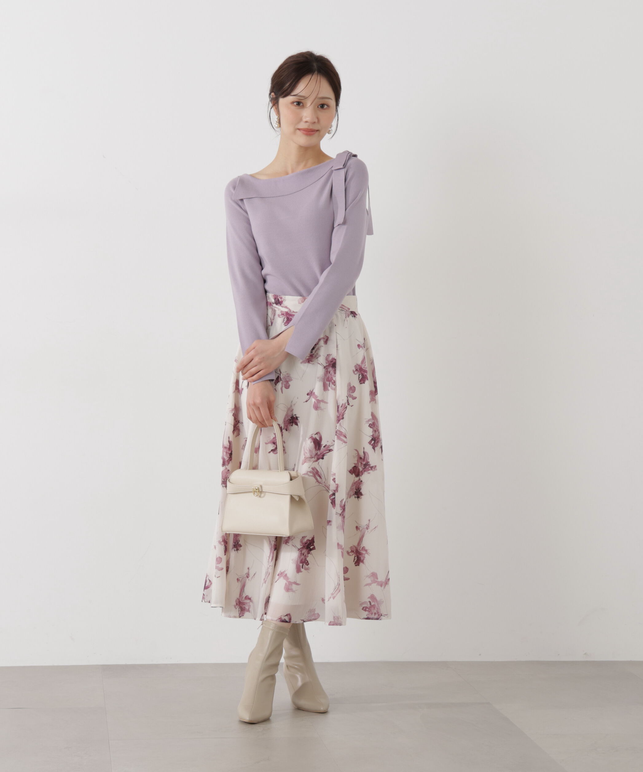 PROPORTION BODY DRESSING「＜ウォッシャブル/UV＞サイドリボン総針ニット」|ニット・セーター|