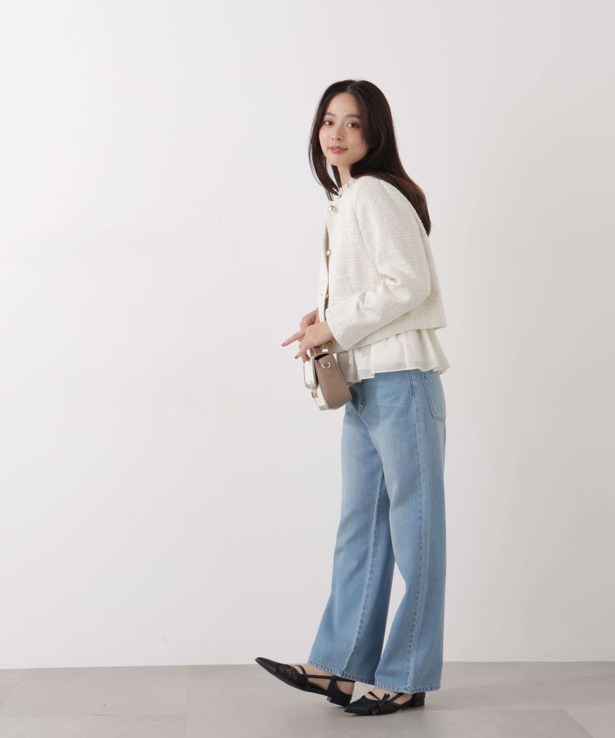 PROPORTION BODY DRESSING「ノーカラーツイードジャケット　26SS」|ブルゾン・スタジャン|