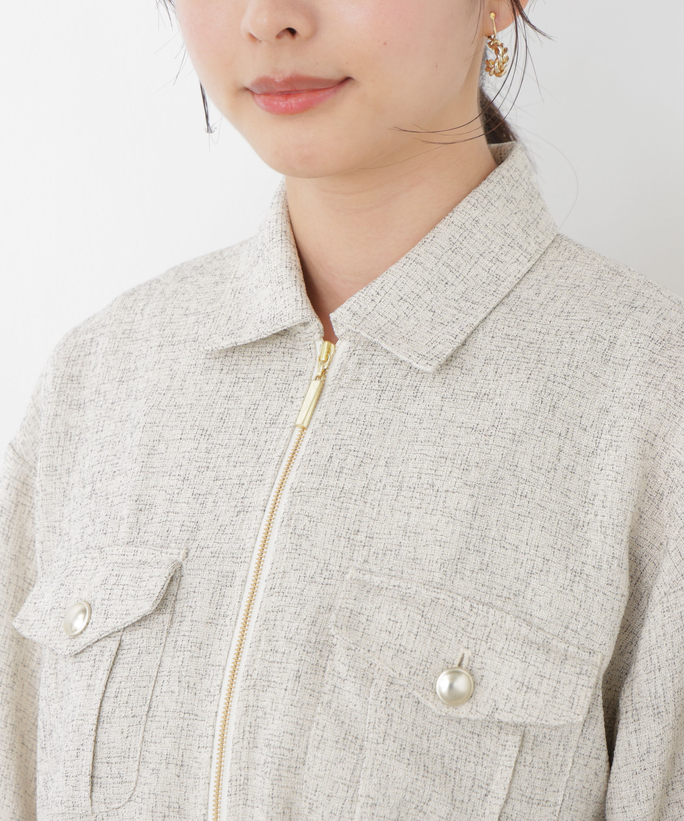 PROPORTION BODY DRESSING「スプリングツイードブルゾン　26SS」|ブルゾン・スタジャン|