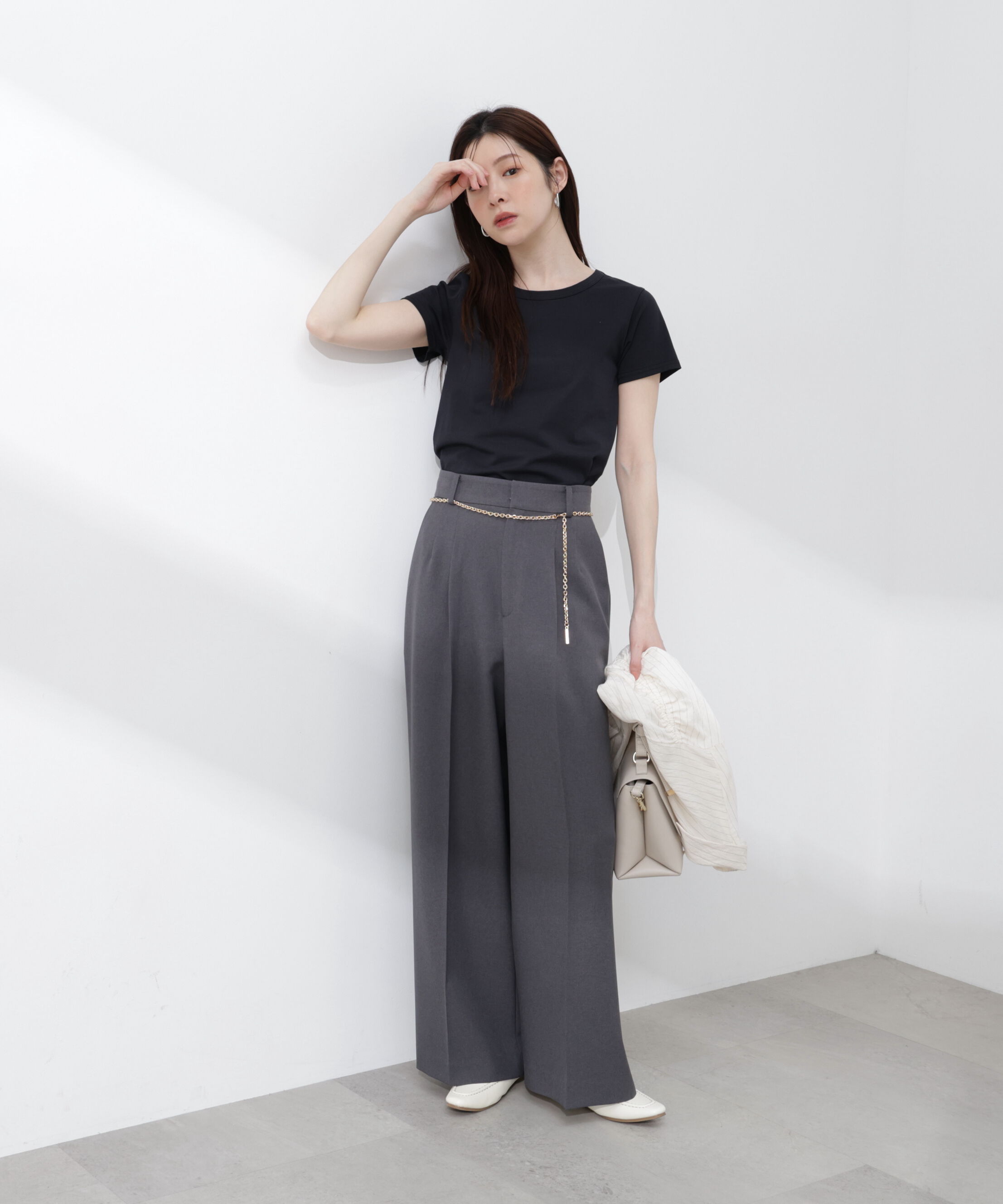 PROPORTION BODY DRESSING「〈a/mie〉オーガニック接触冷感チャーム付きTシャツ 26SS」|Tシャツ・カットソー|