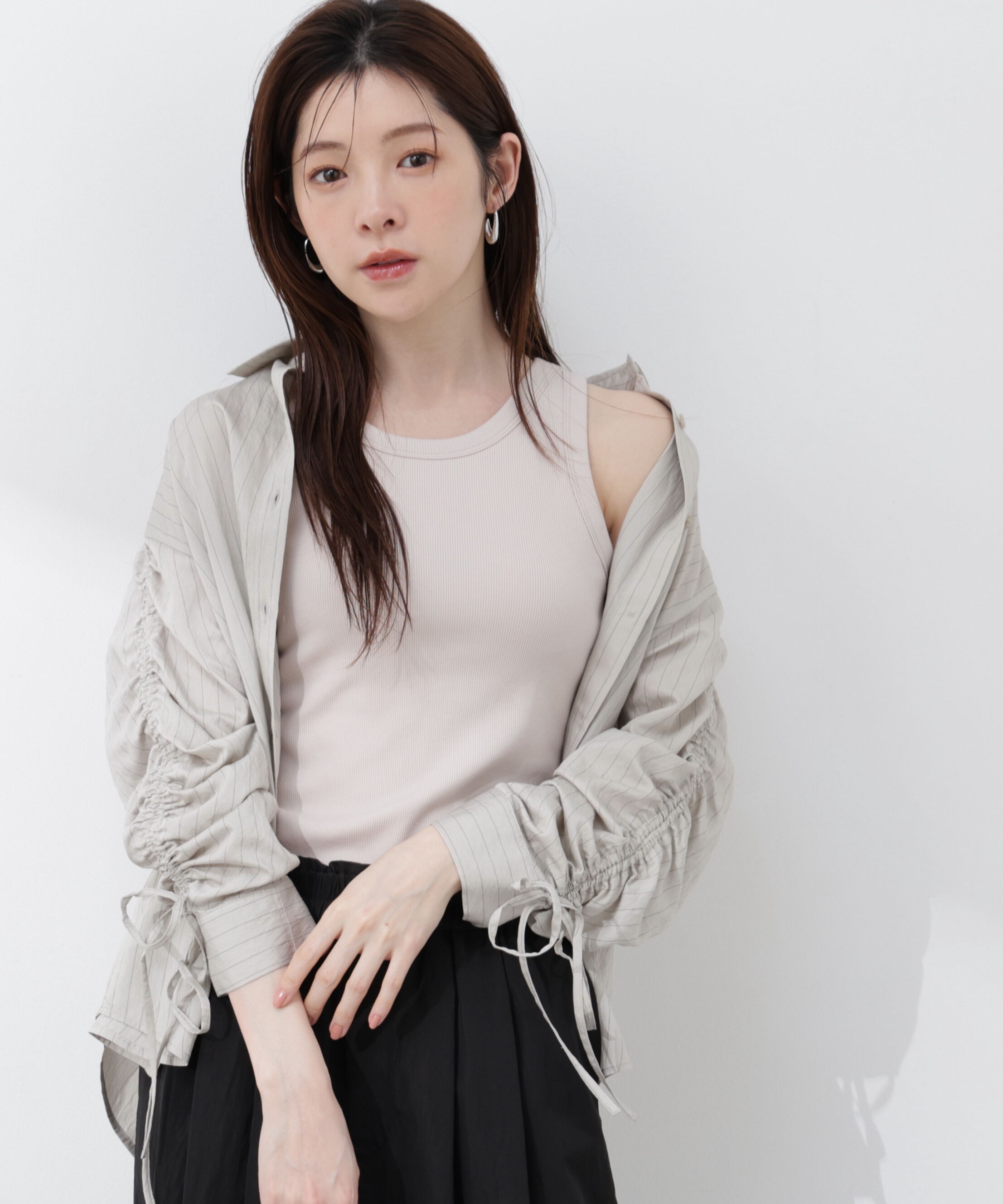 PROPORTION BODY DRESSING「〈a/mie〉カップ付きアメスリ 26SS」|Tシャツ・カットソー|グレー