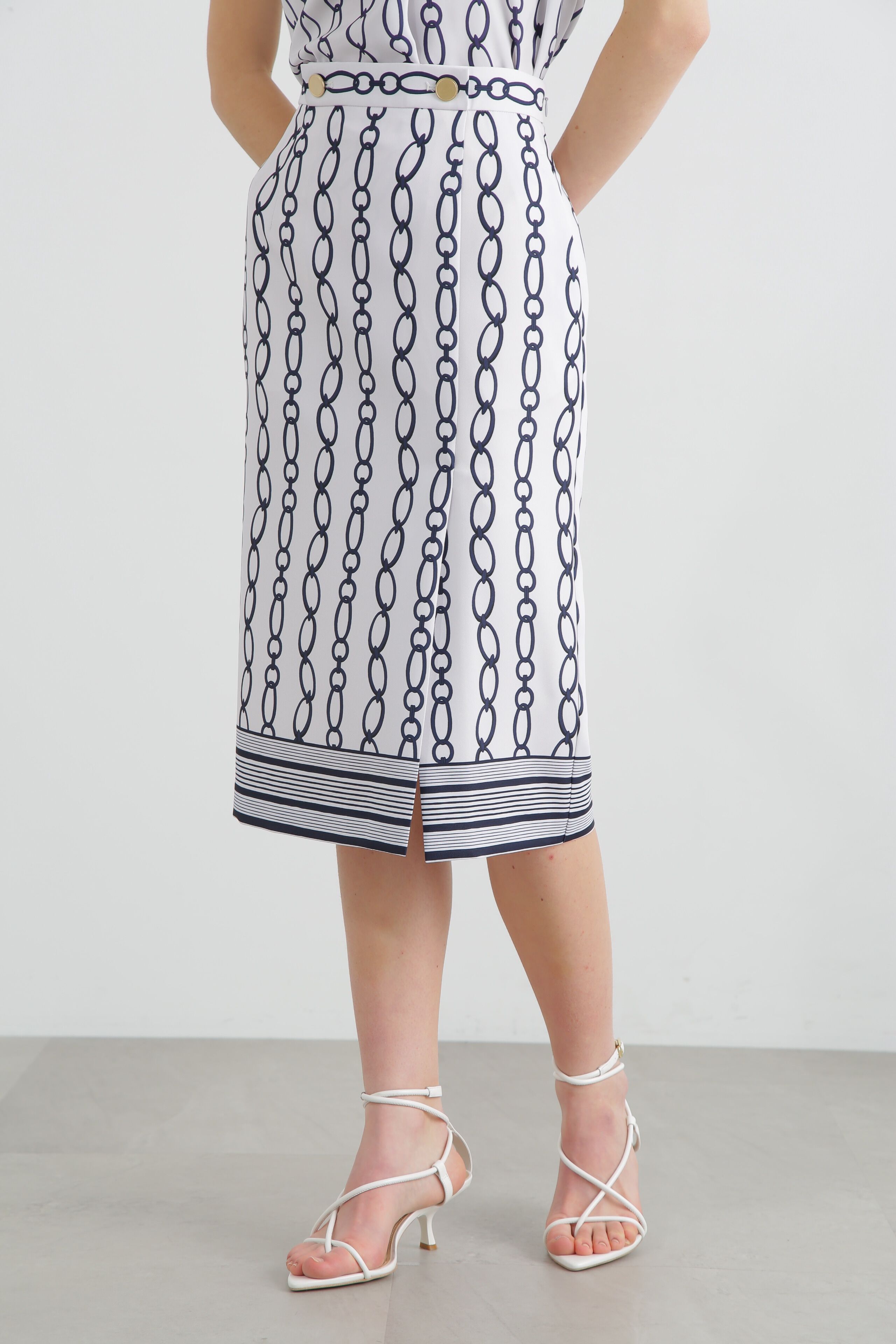  「◆チェーンプリントタイトスカート」|スカート|