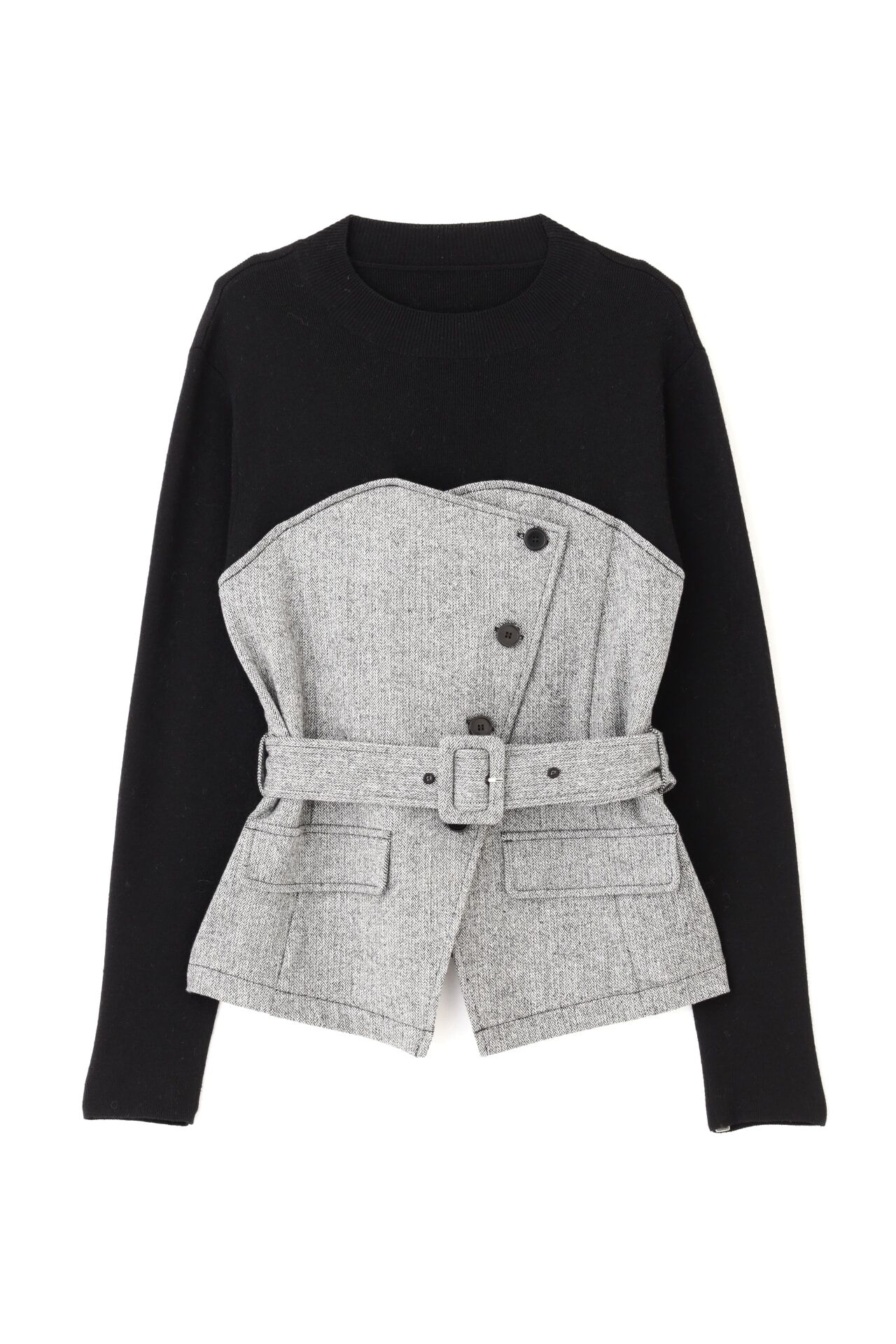  「◆ヘリンボンコンビニットプルオーバー」|ニット・セーター|