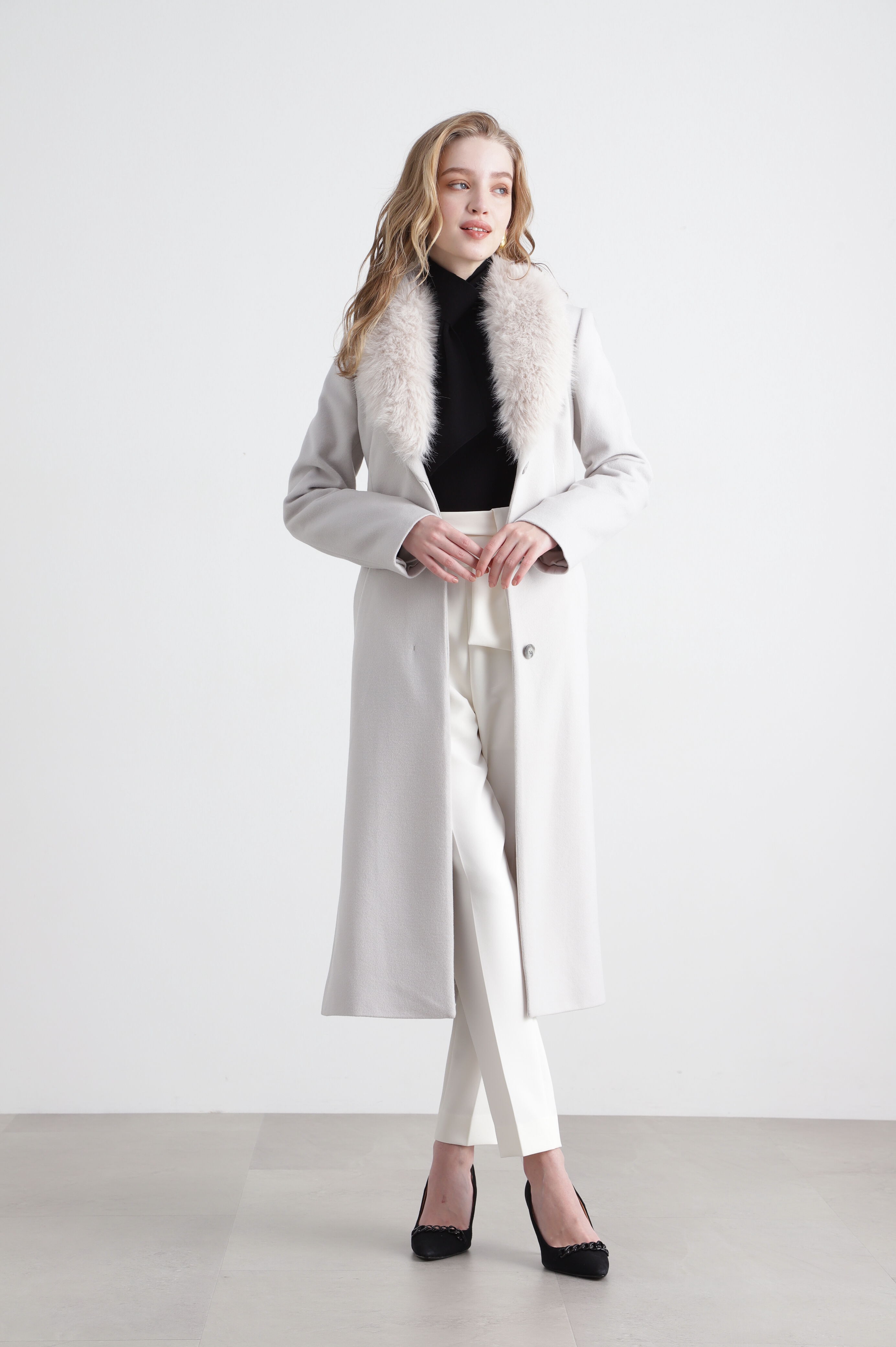  「カシミヤ混ベルテッドコート」|その他|