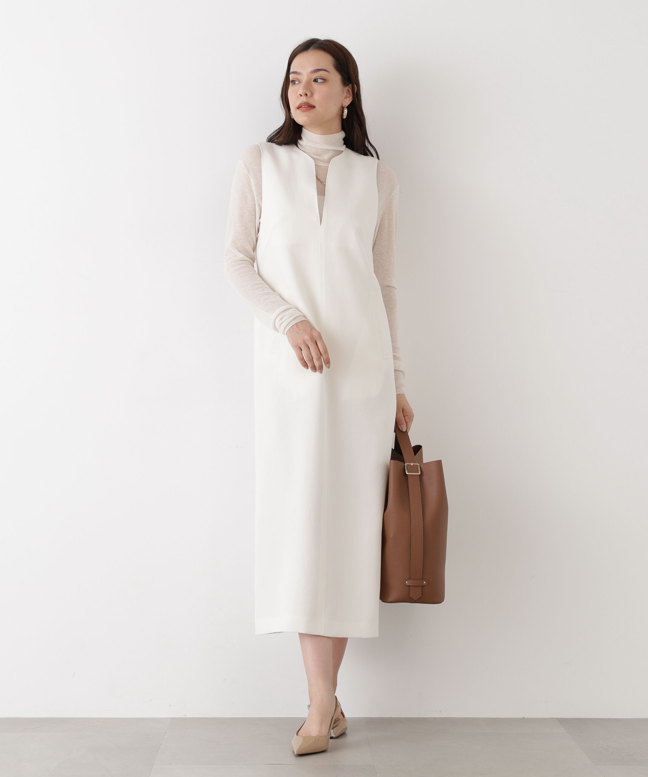  「◆スパンコールシアーモックネックプルオーバー」|ニット・セーター|