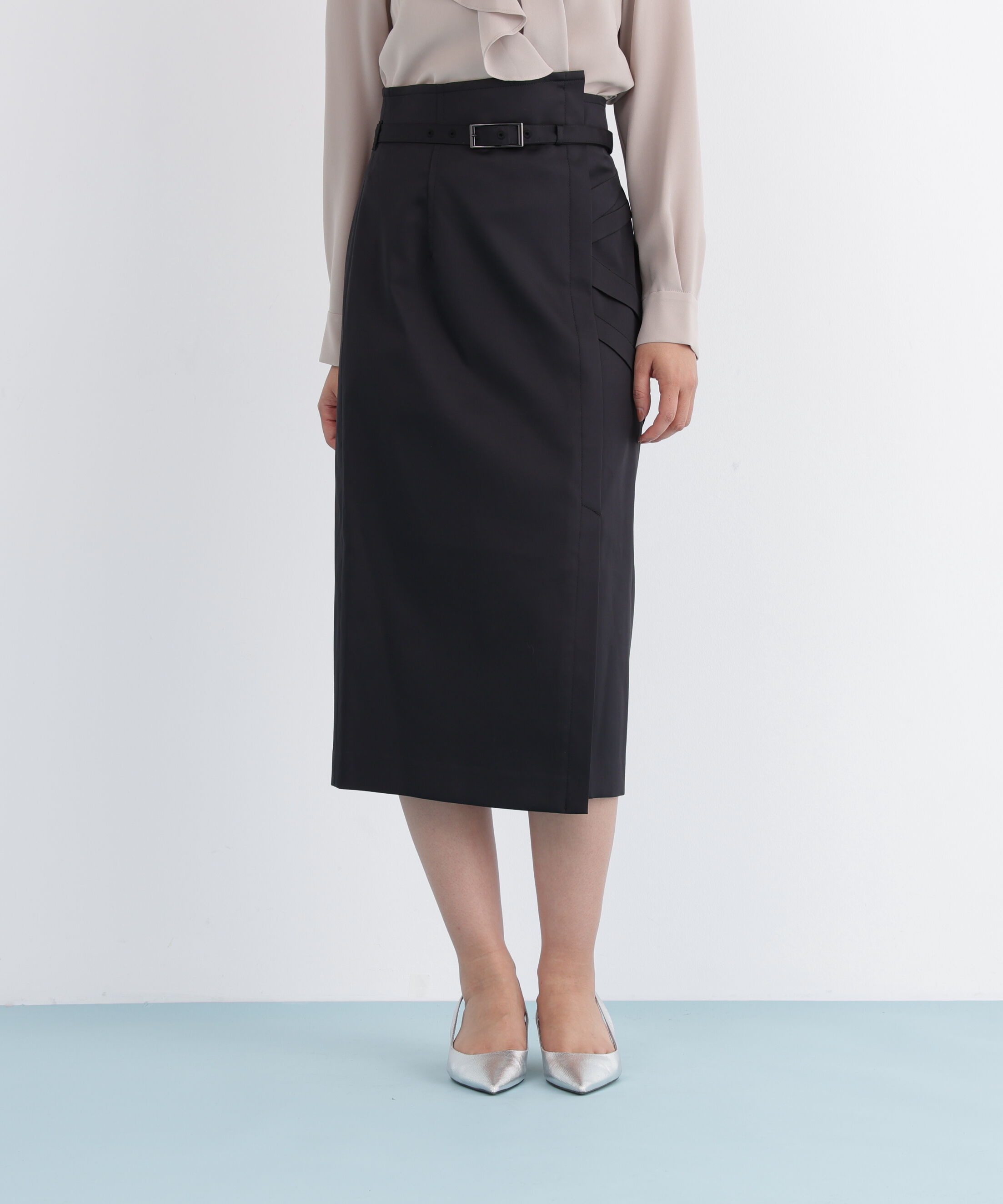  「サイドタックタイトスカート」|スカート|ブラック
