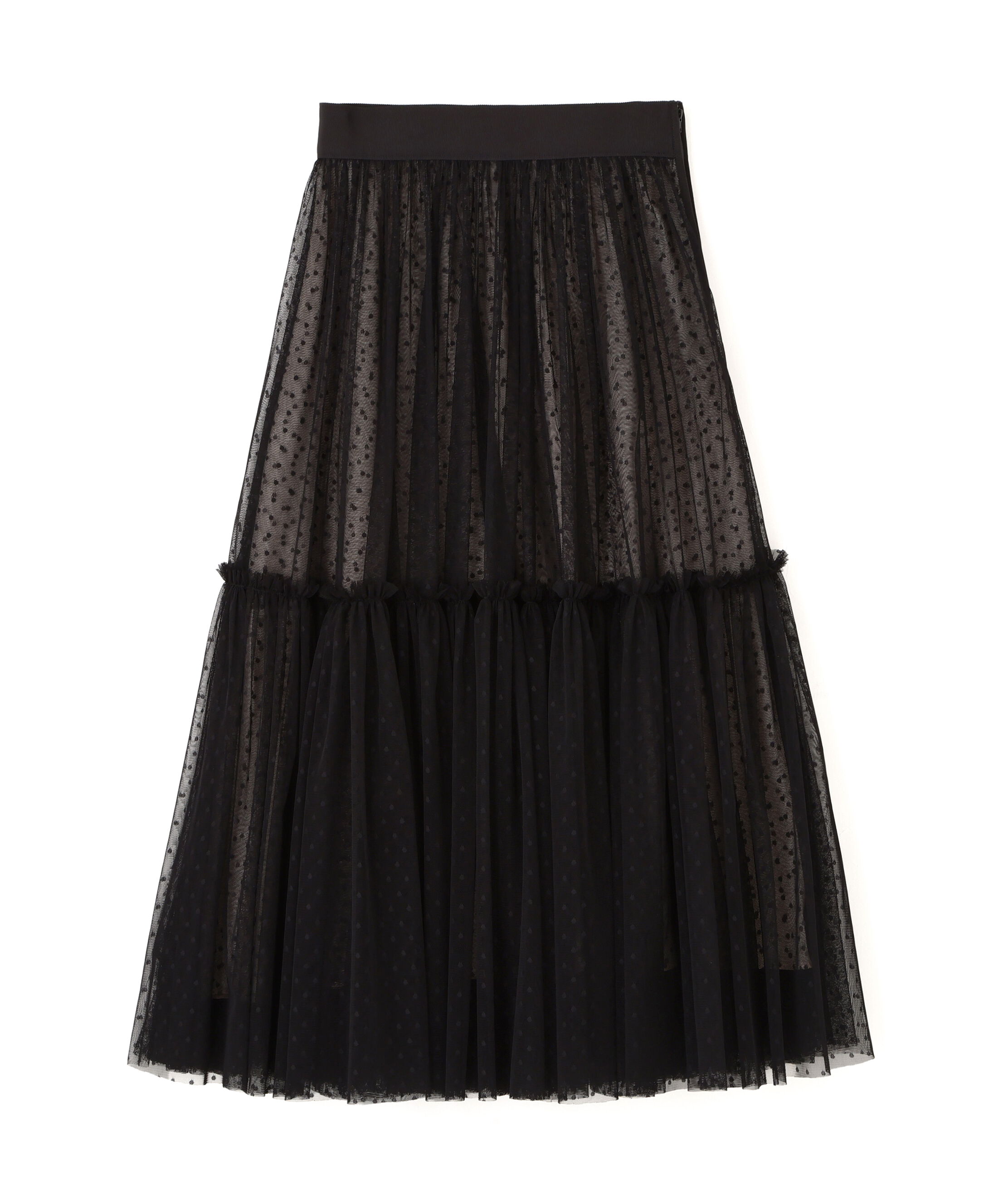  「◆ドットチュールギャザーティアードスカート」|スカート|