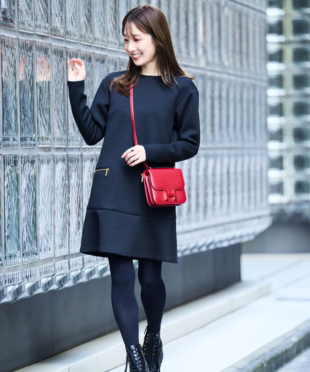  「◆ダンボールニットミニワンピース」|ワンピース|ブラック