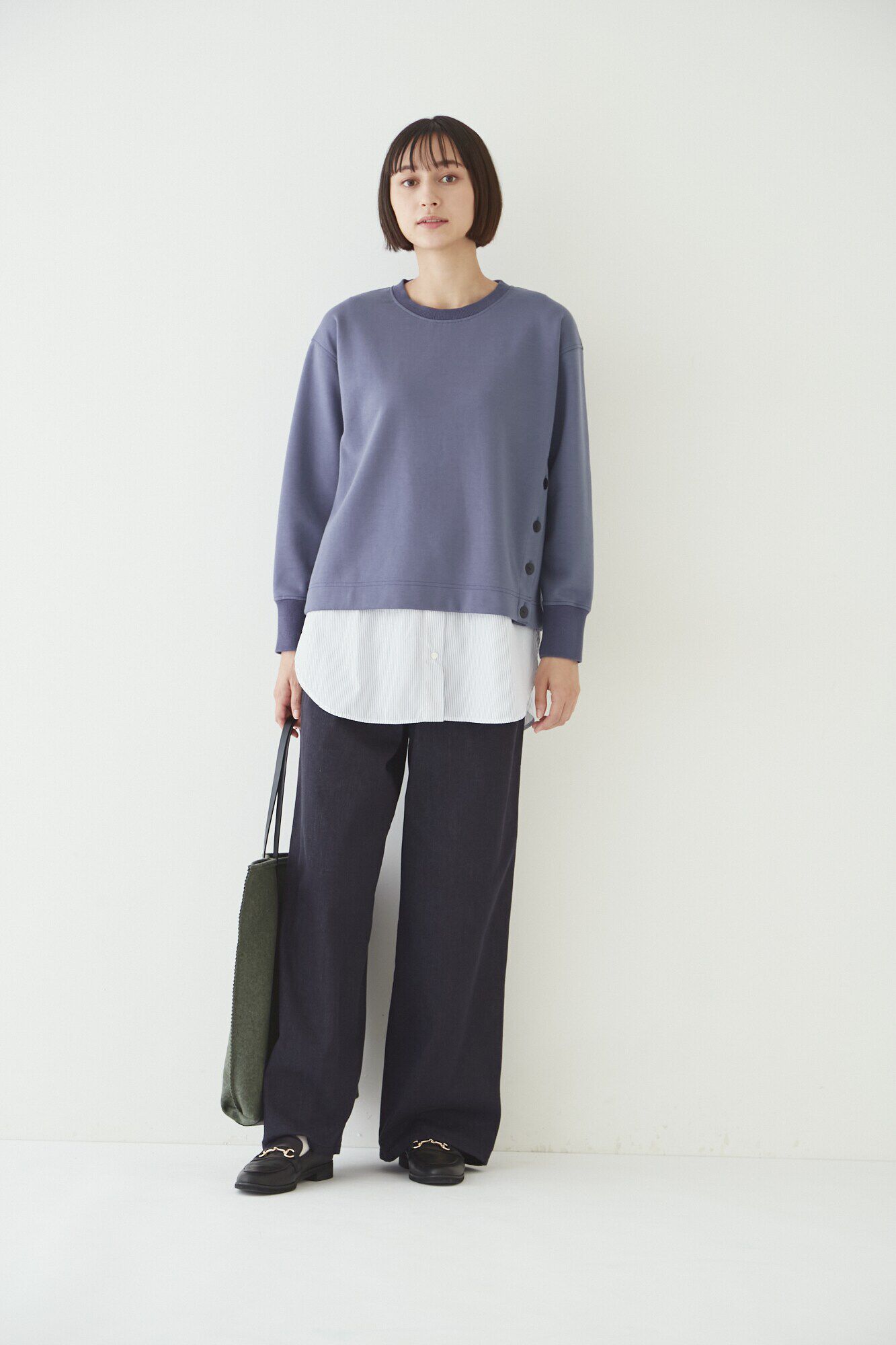  「布帛ドッキングノースリカットソー」|Tシャツ・カットソー|