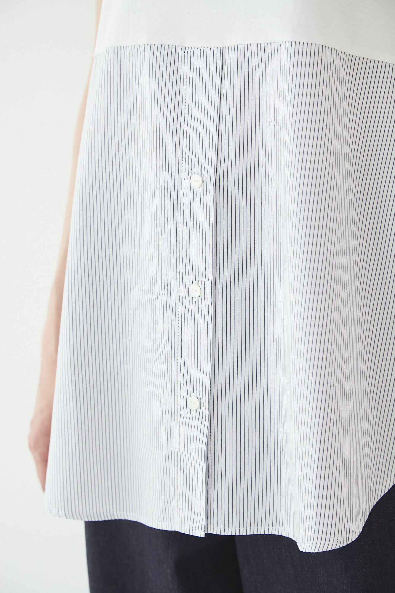  「布帛ドッキングノースリカットソー」|Tシャツ・カットソー|