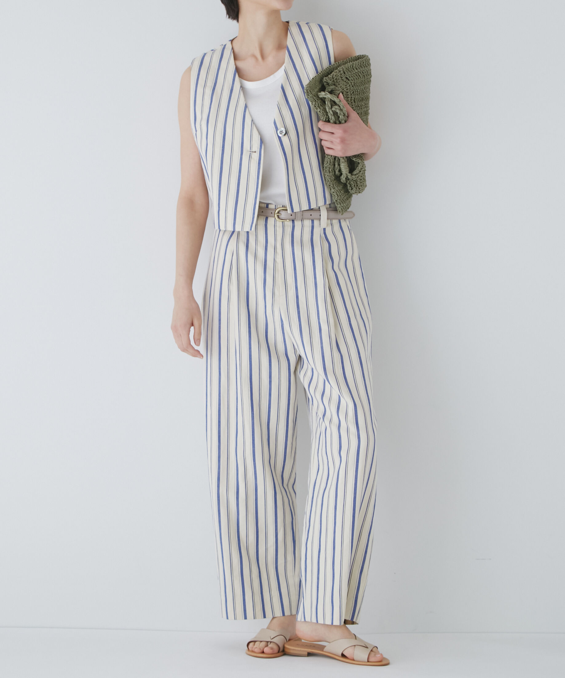  「◆綿麻ストライプジレ」|シャツ・ブラウス|