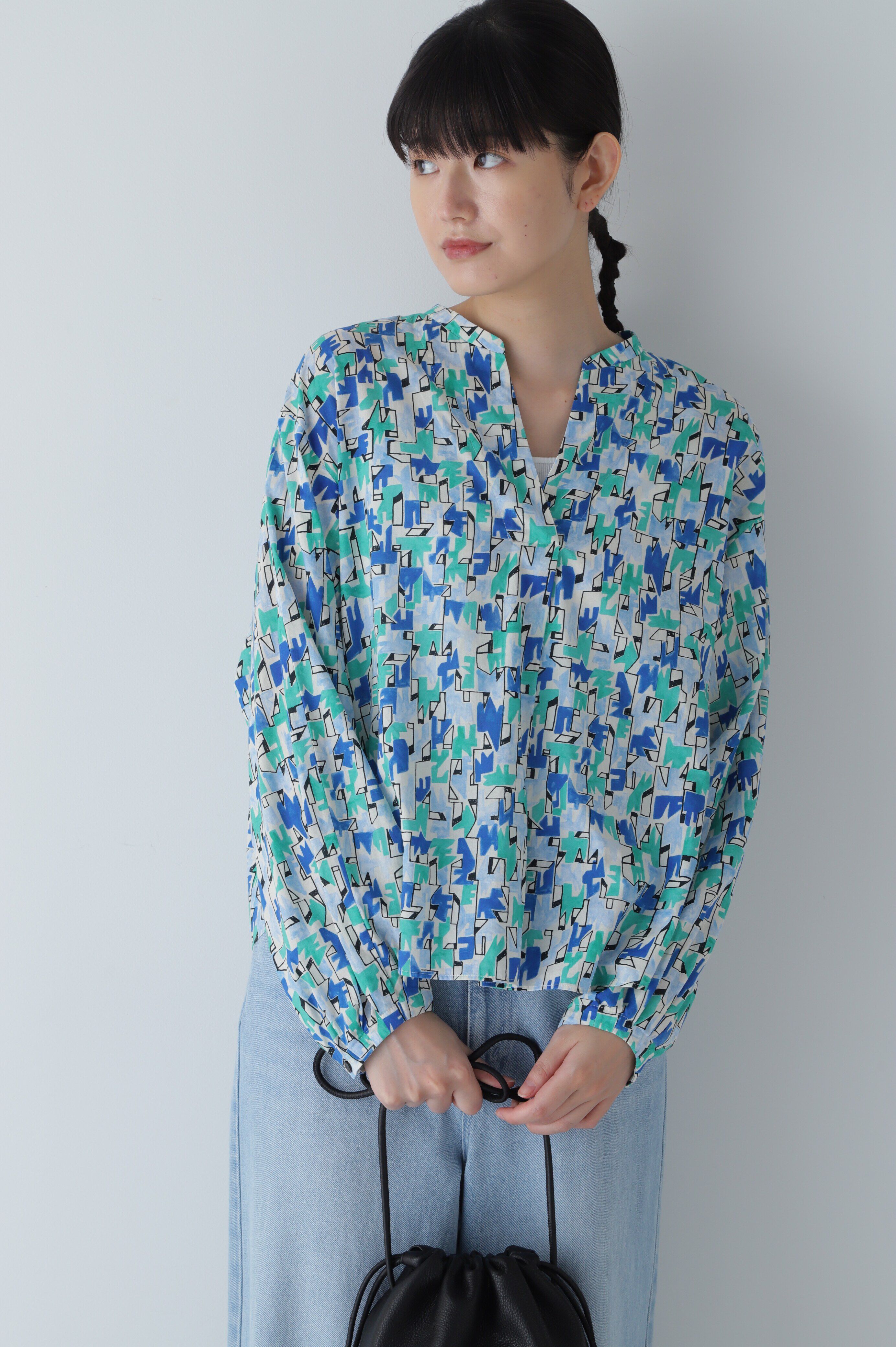  「◆アートプリント・コラボブラウス」|シャツ・ブラウス|ブルーPT3
