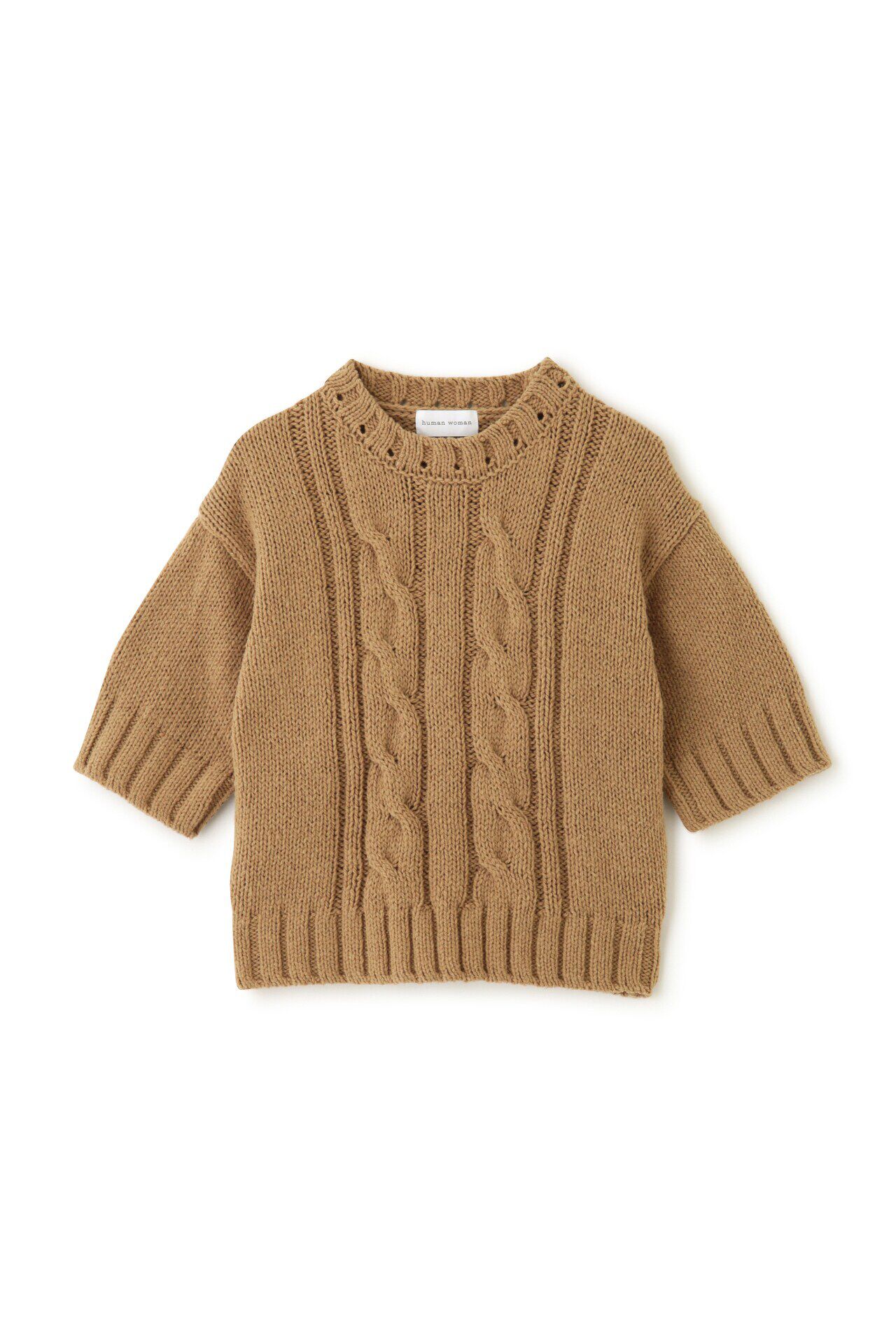  「◆ハーフスリーブ　ブークレニットプルオーバー」|ニット・セーター|