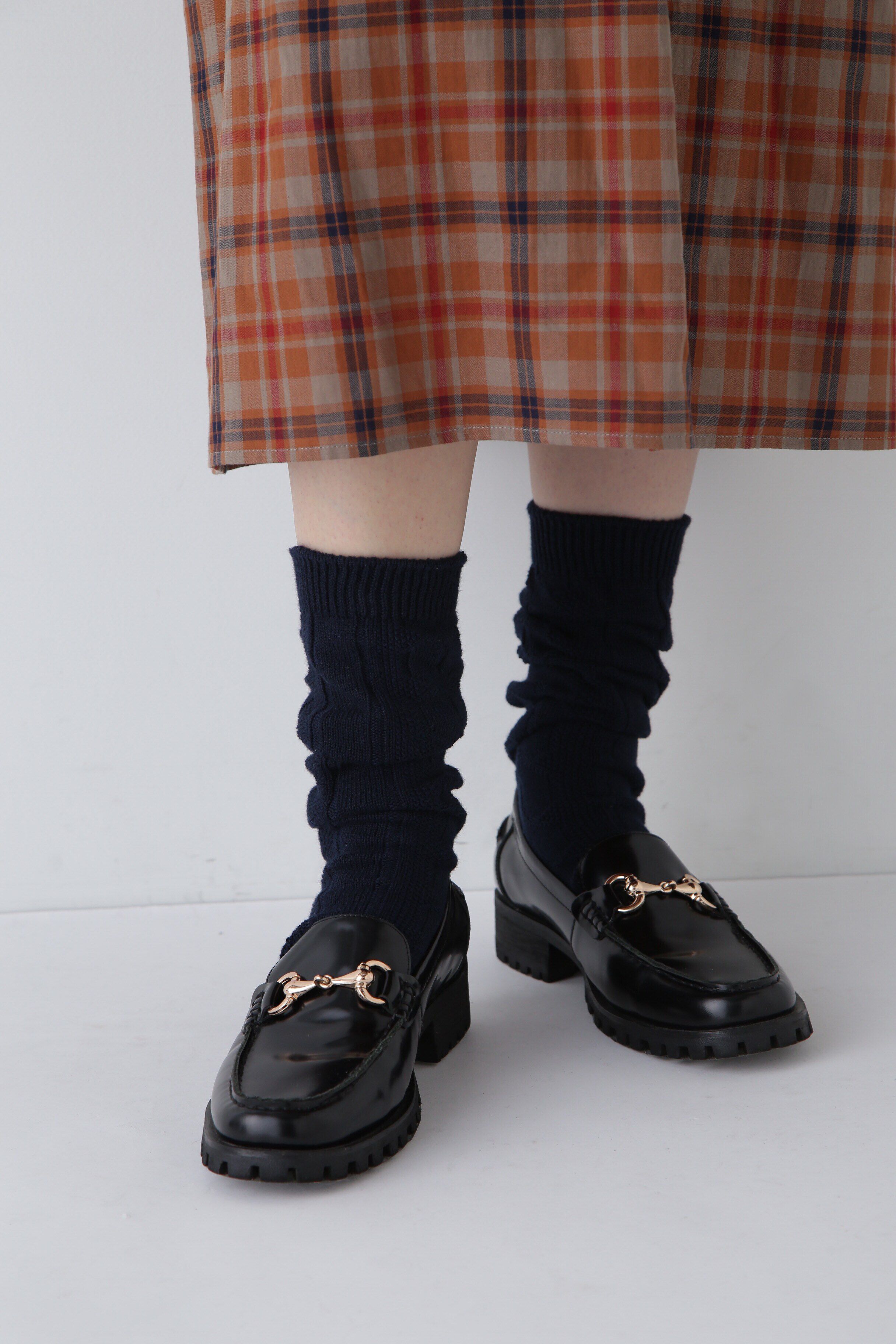  「◆ケーブルソックス」|ソックス|ネイビー