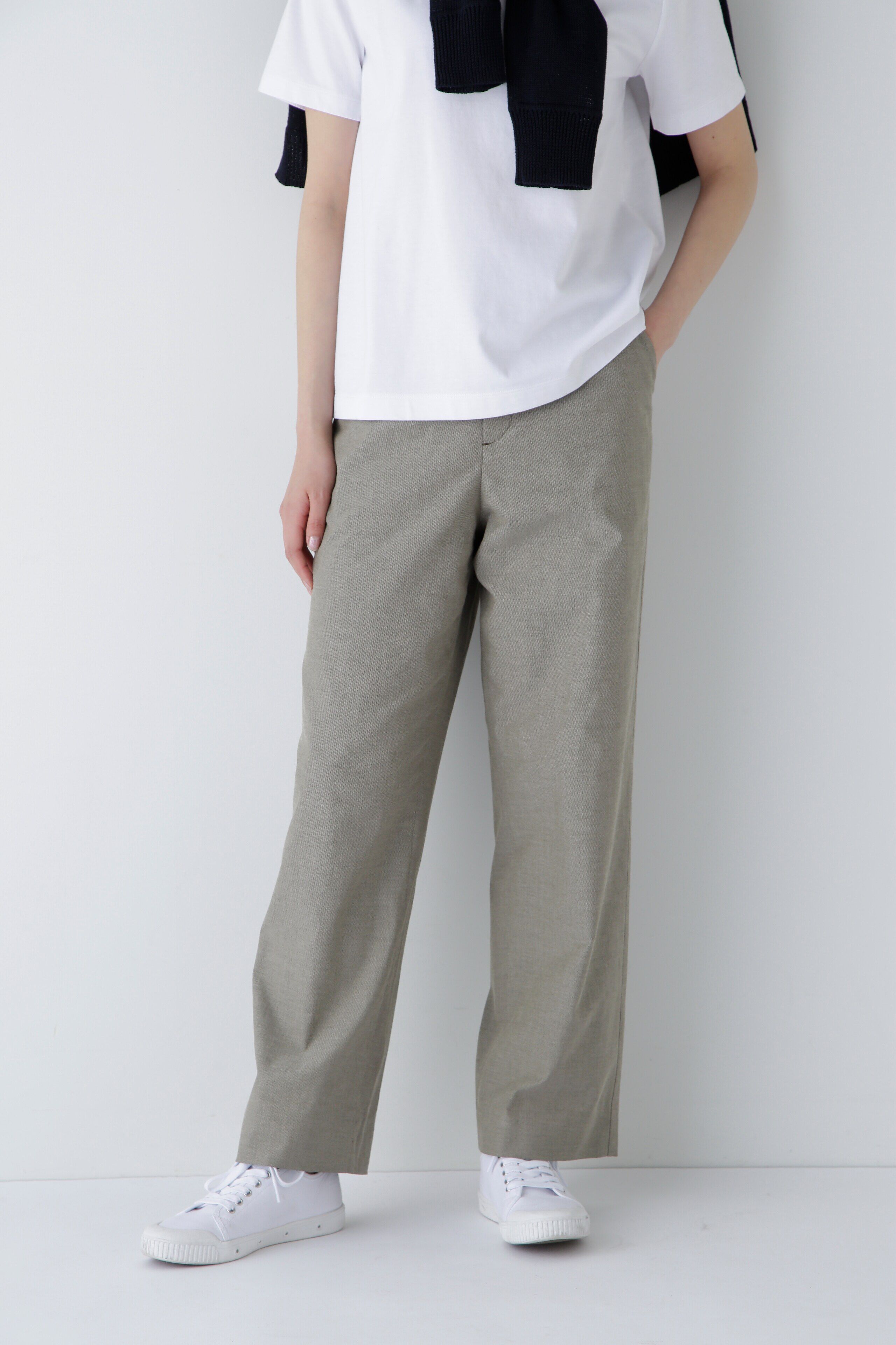  「◆ドビーストレッチストレートパンツ」|その他|カーキ