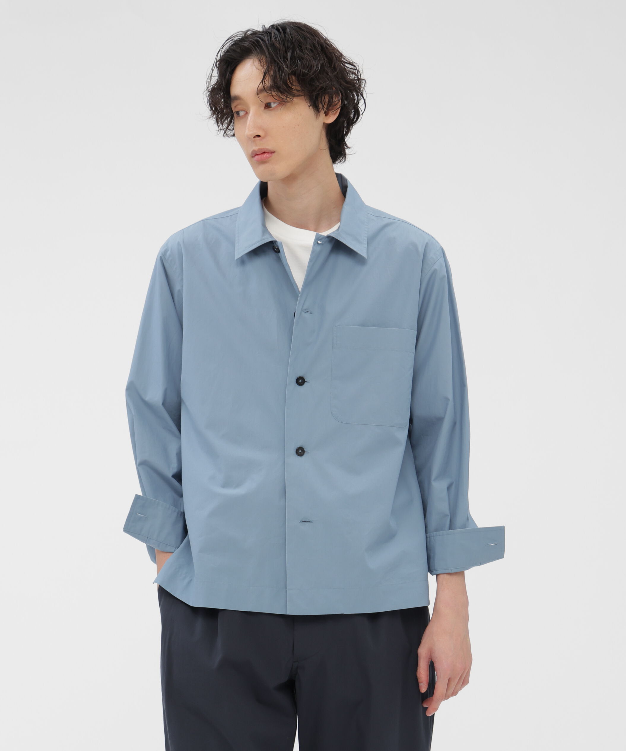 MARGARET HOWELL「HIGHDENSE COTTON POPLIN SHIRT」|シャツ・ブラウス|DARK BLUE4