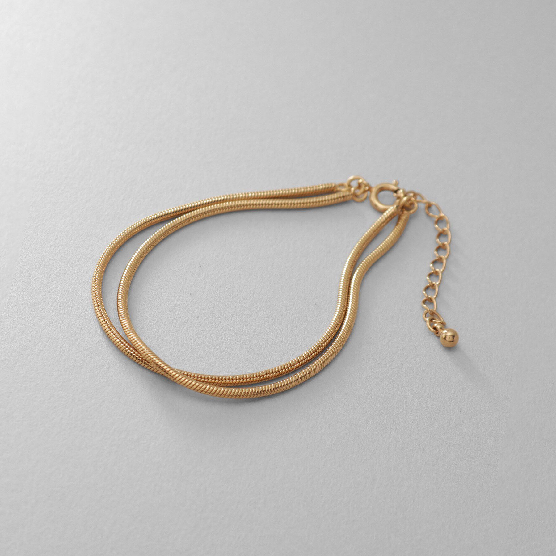 COCOSHNIK ONKITSCH「シルバー スネークチェーン ダブルブレスレット GP」|ブレスレット・バングル|ゴールド(600)