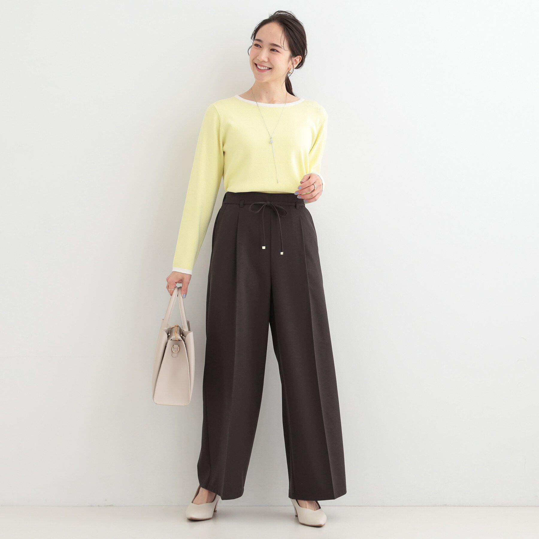 SHOO･LA･RUE「【着丈選べる/S-LL】センタープレスできちんと見え イージーワイドパンツ」|その他|