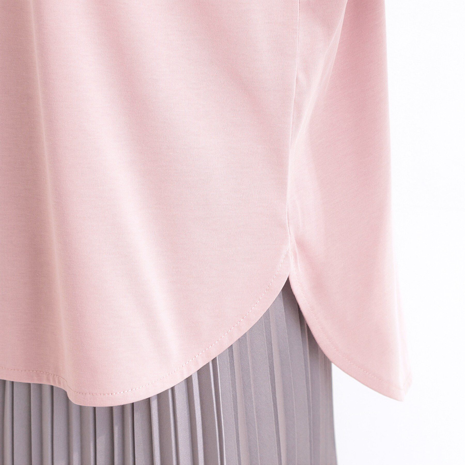 SHOO･LA･RUE「【ひんやり/UV】タックスリーブ ラメ発砲プリントTシャツ」|Tシャツ・カットソー|