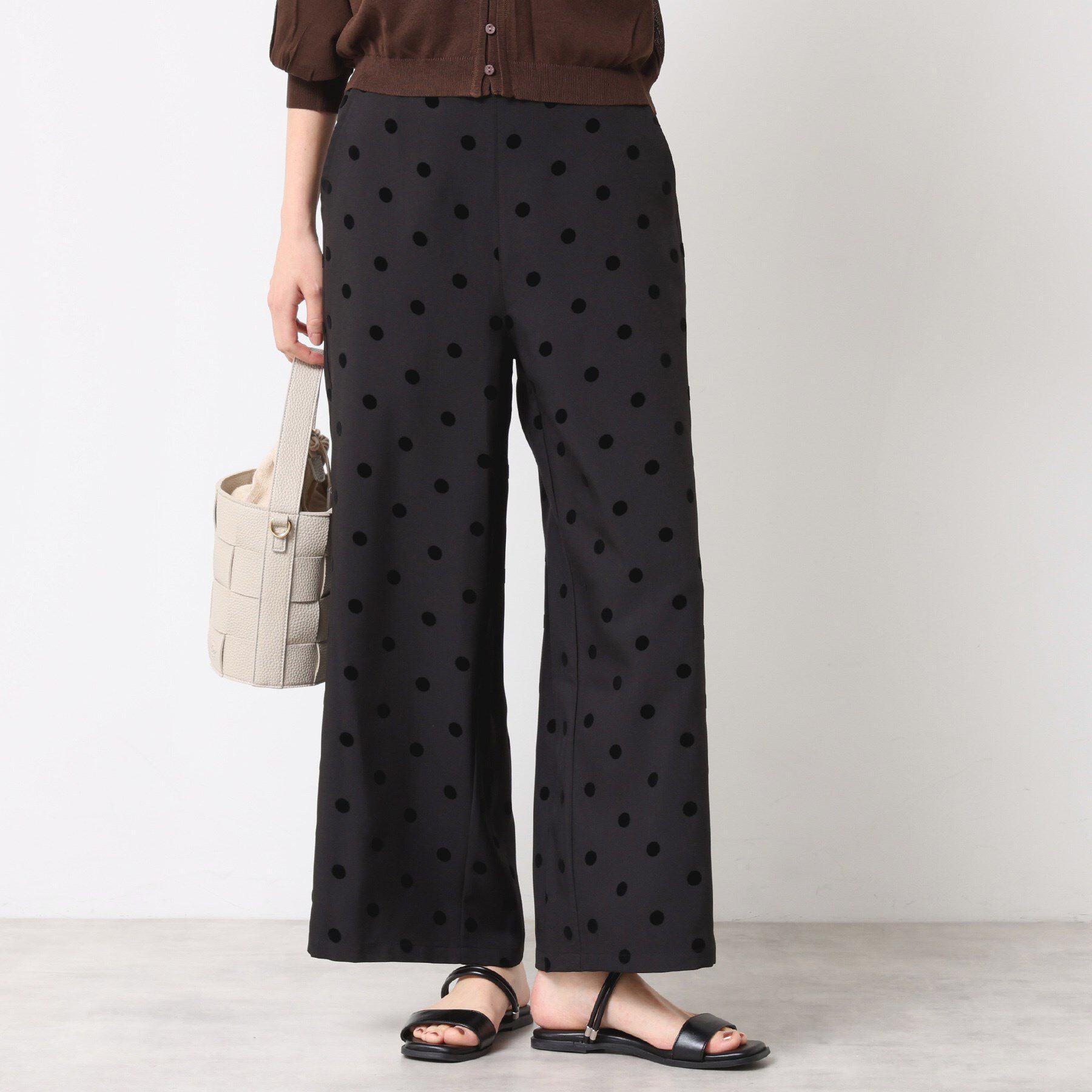 Dessin「【洗える】フロッキードットパンツ」|その他|ブラック(119)