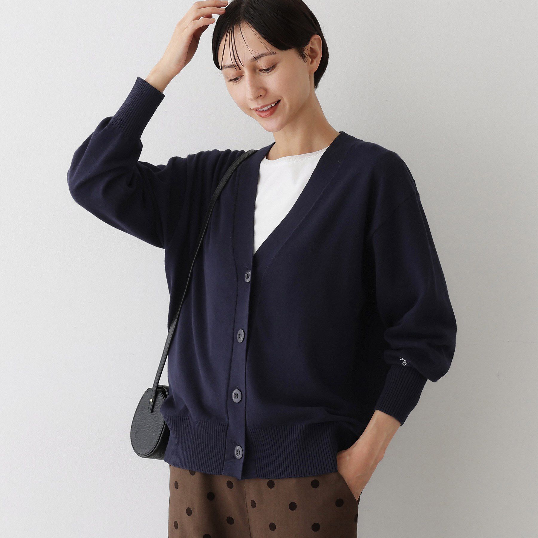 Dessin「【洗える】ジャカード編みVネックカーディガン」|カーディガン|