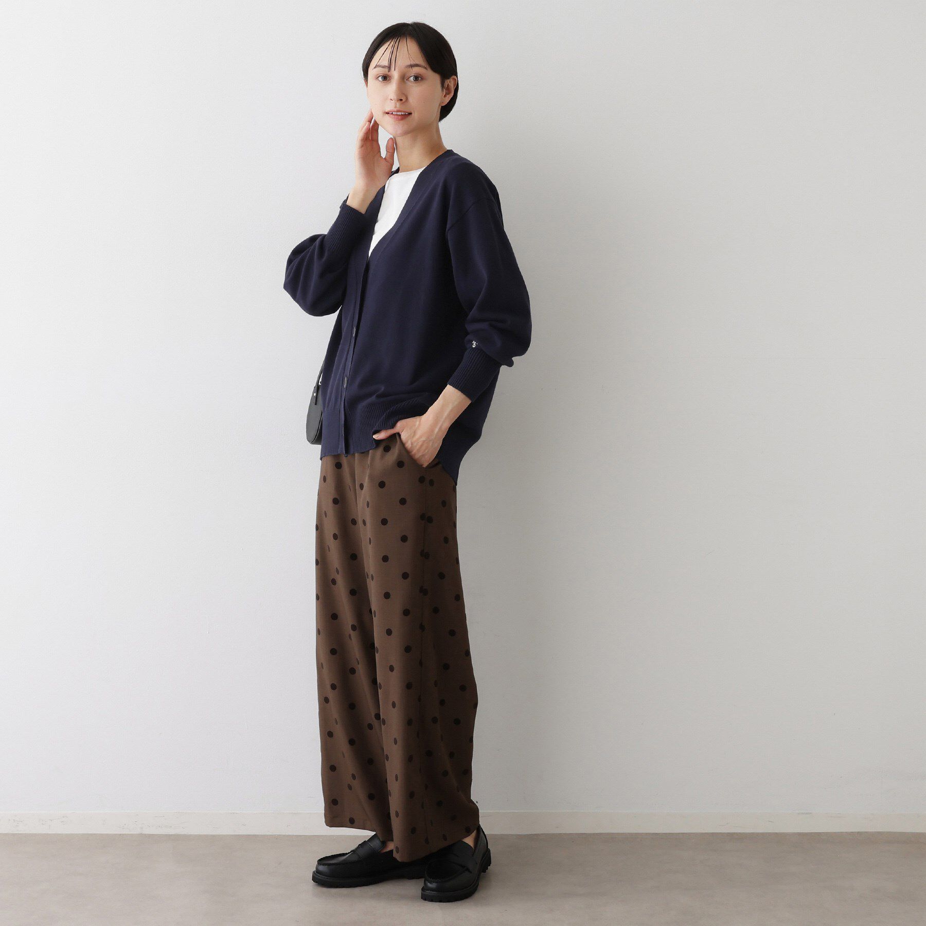 Dessin「【洗える】ジャカード編みVネックカーディガン」|カーディガン|