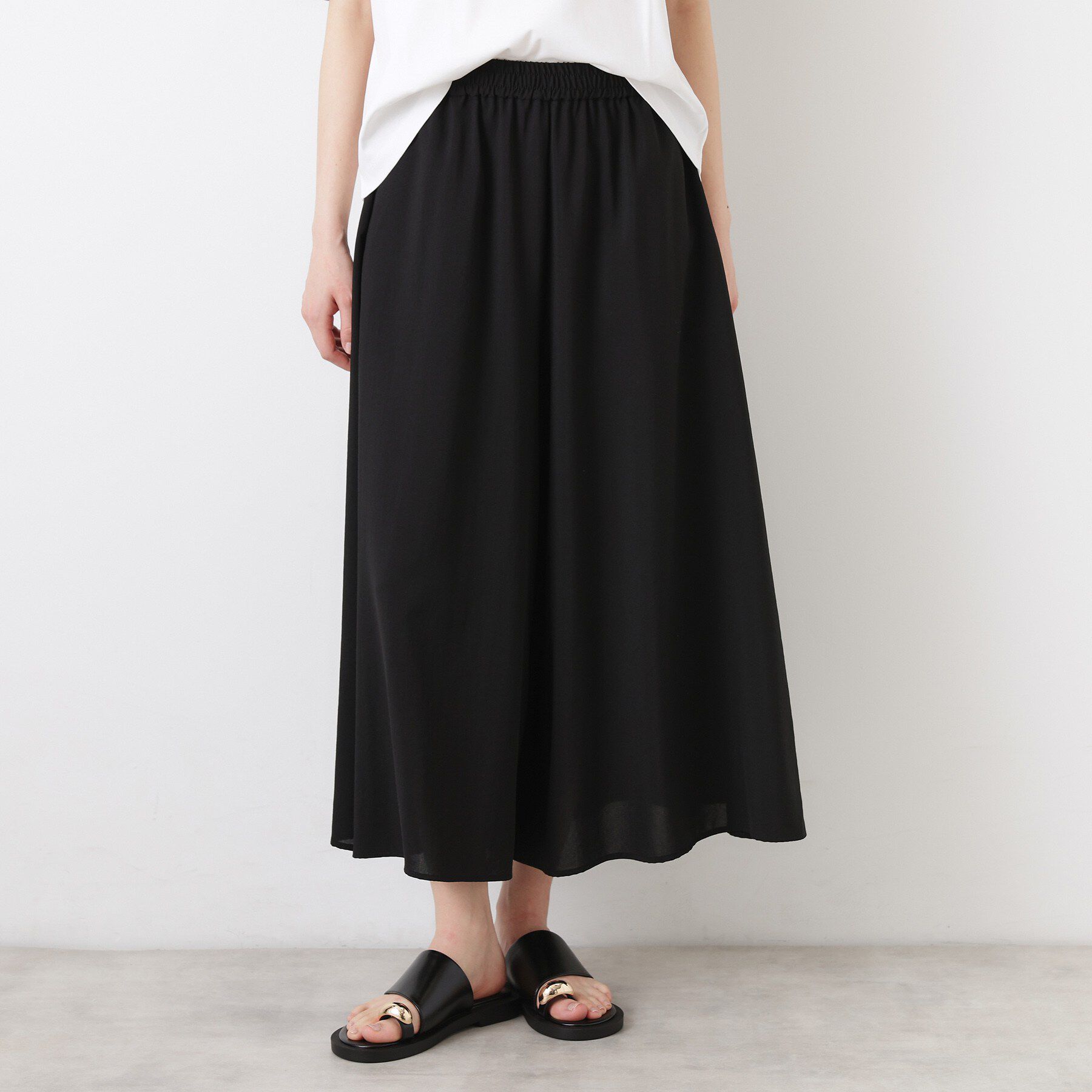 Dessin「【UVカット/接触冷感】フレアワイドパンツ」|その他|ブラック(019)