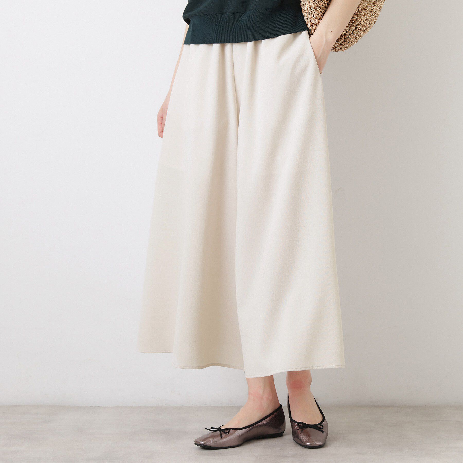 Dessin「【UVカット/接触冷感】フレアワイドパンツ」|その他|ライトベージュ(05