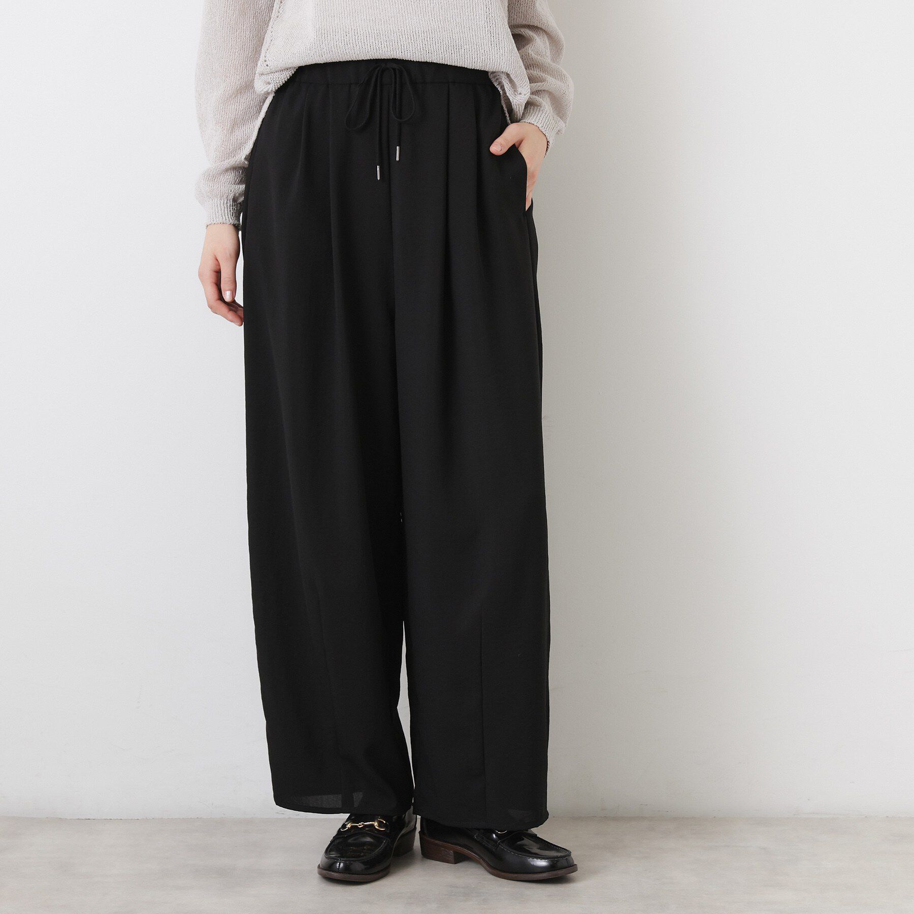 Dessin「【UVカット/接触冷感】カーヴィシルエットパンツ」|その他|ブラック(019)