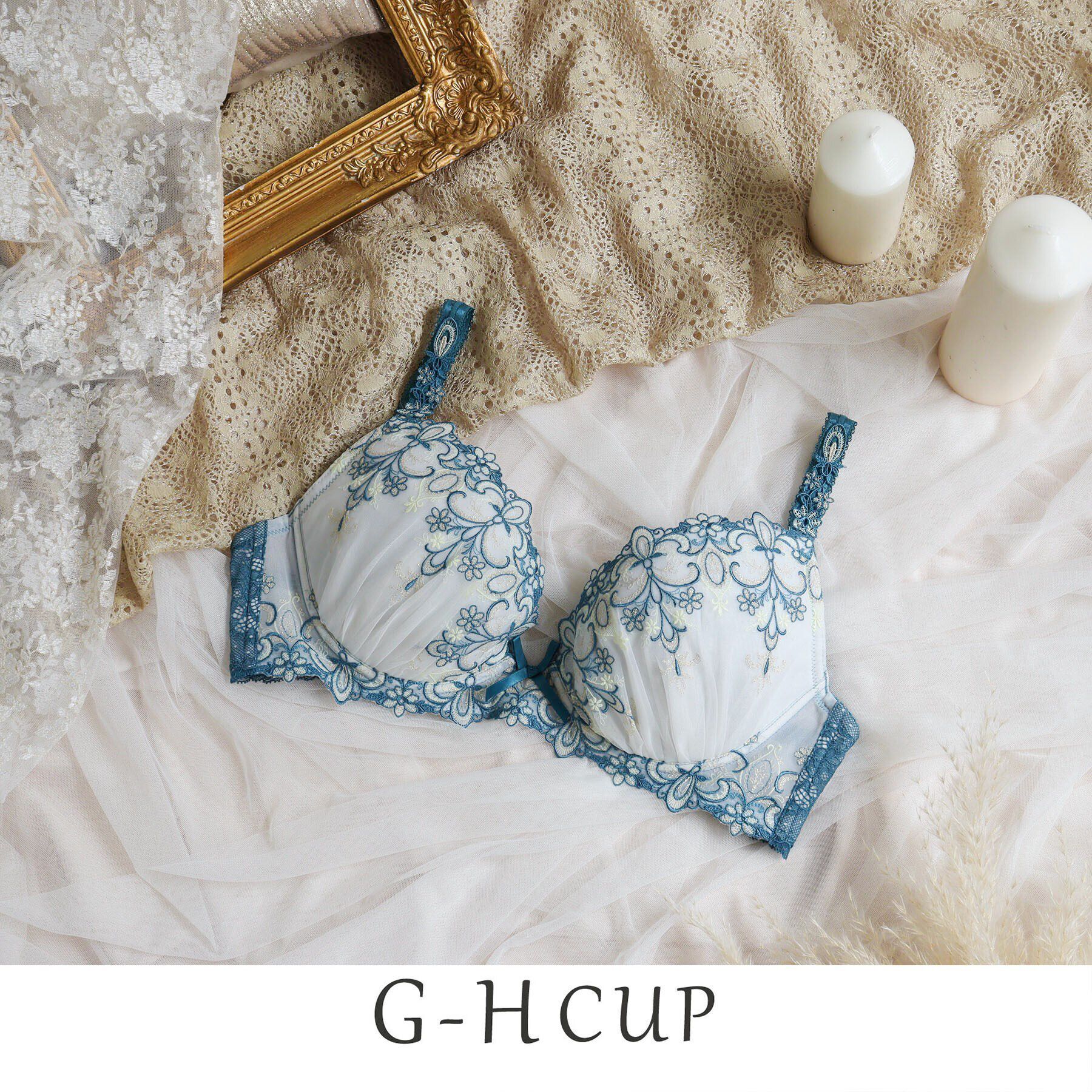 Risa Magli「スカイラー ブラジャー（G-H）＜V Make Type＞」|インナー|ブルー(092)